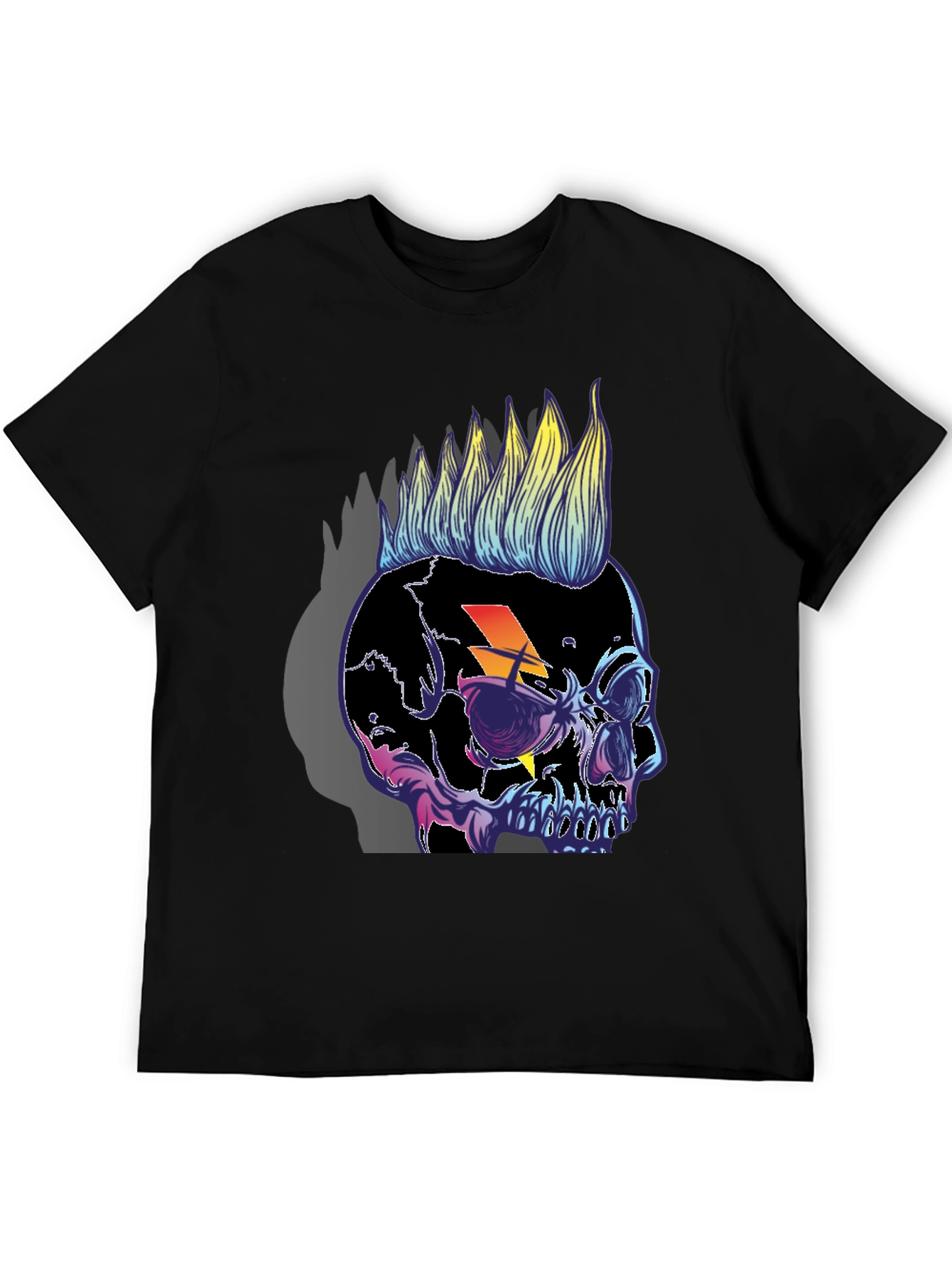 Skull Punk T-Shirt Lightning Bolt