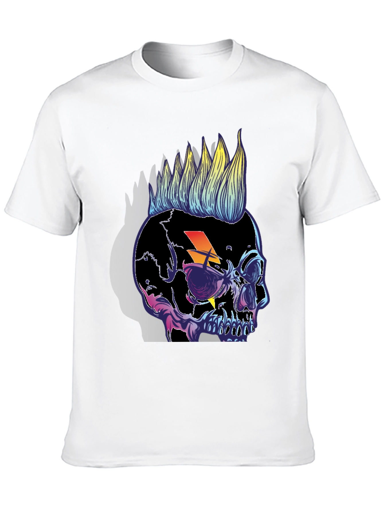 Skull Punk T-Shirt Lightning Bolt