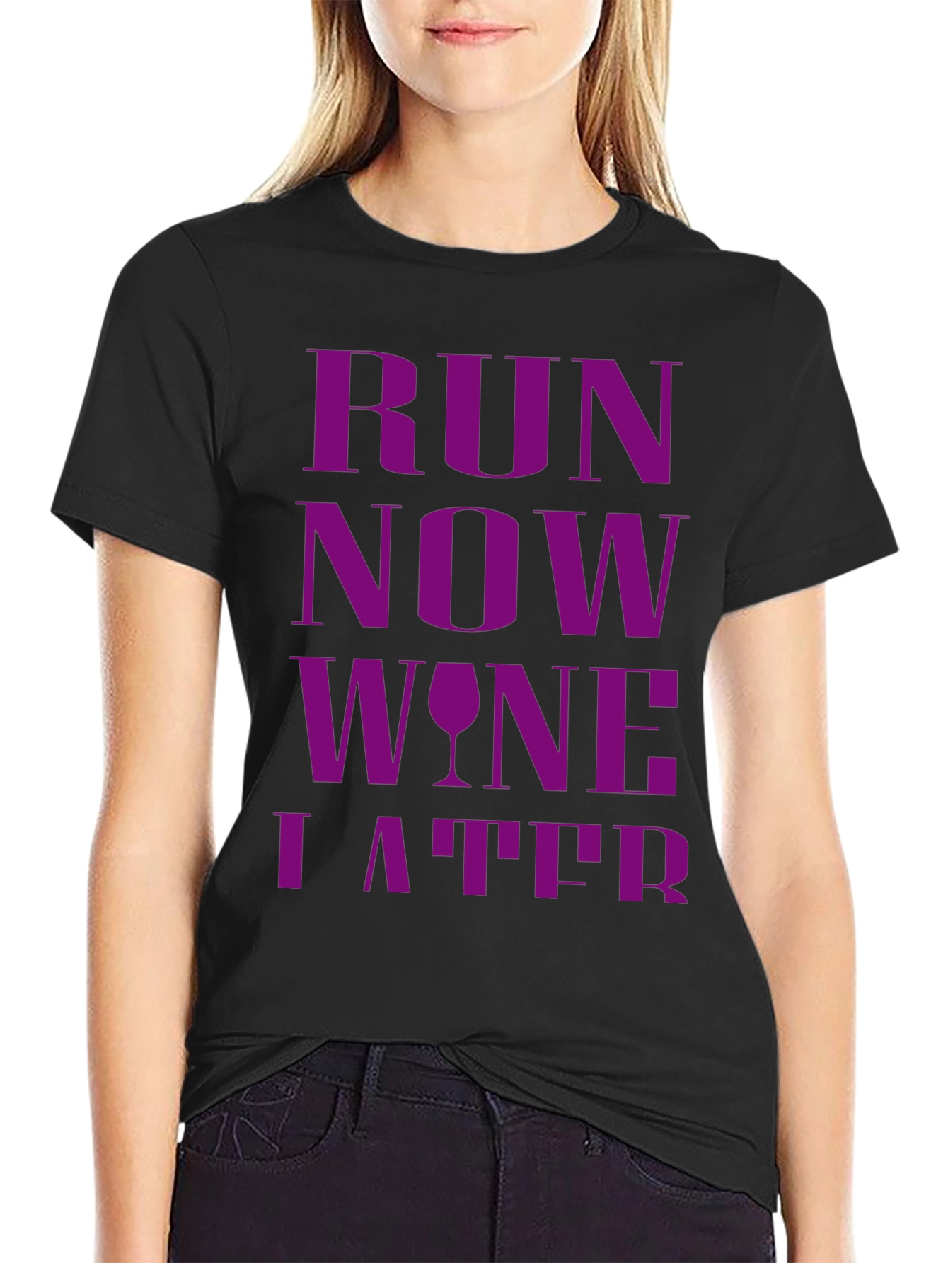 Run Now Wine Later Graphic T-Shirt