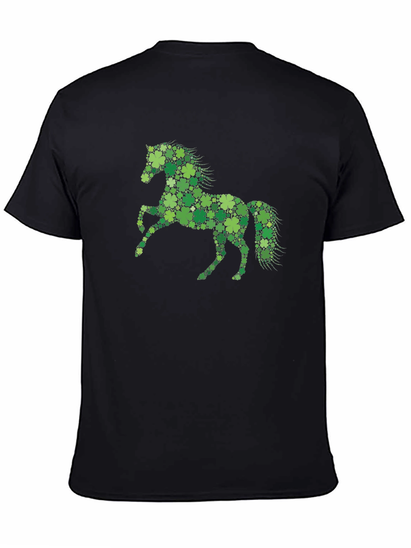 Lucky Clover Horse Graphic Tee - Black