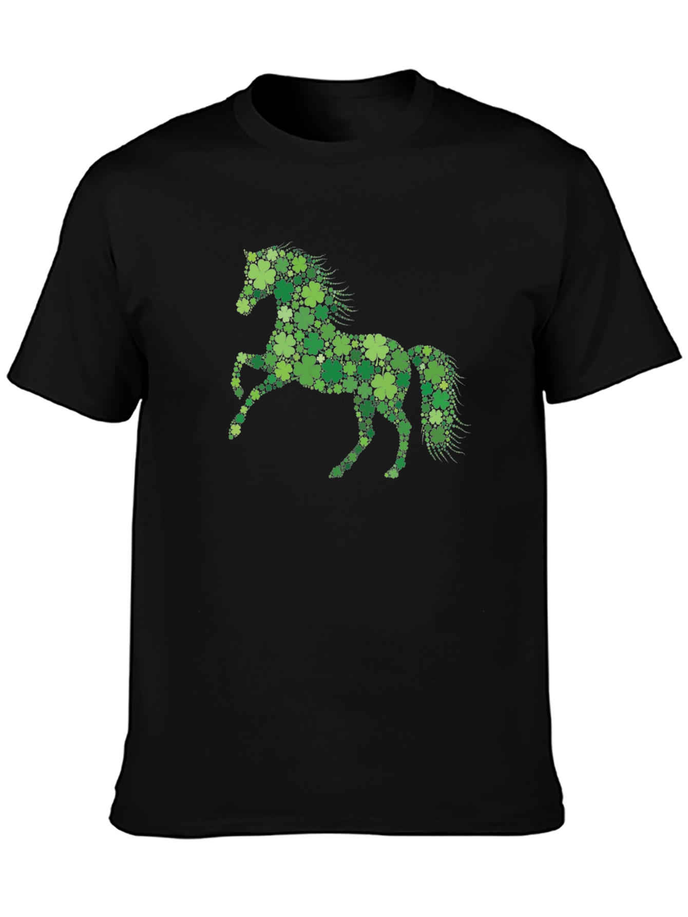 Lucky Clover Horse Graphic Tee - Black