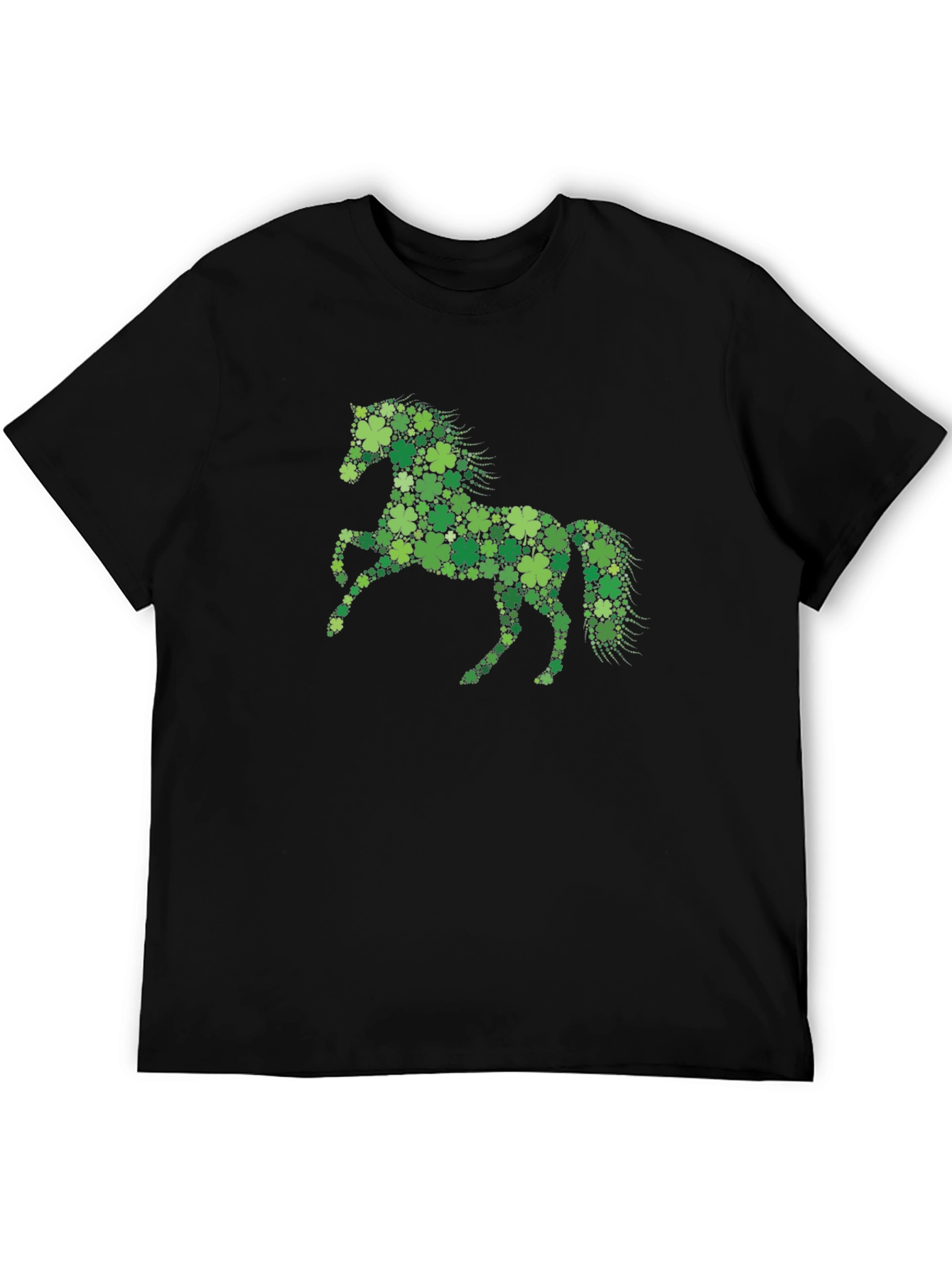 Lucky Clover Horse Graphic Tee - Black