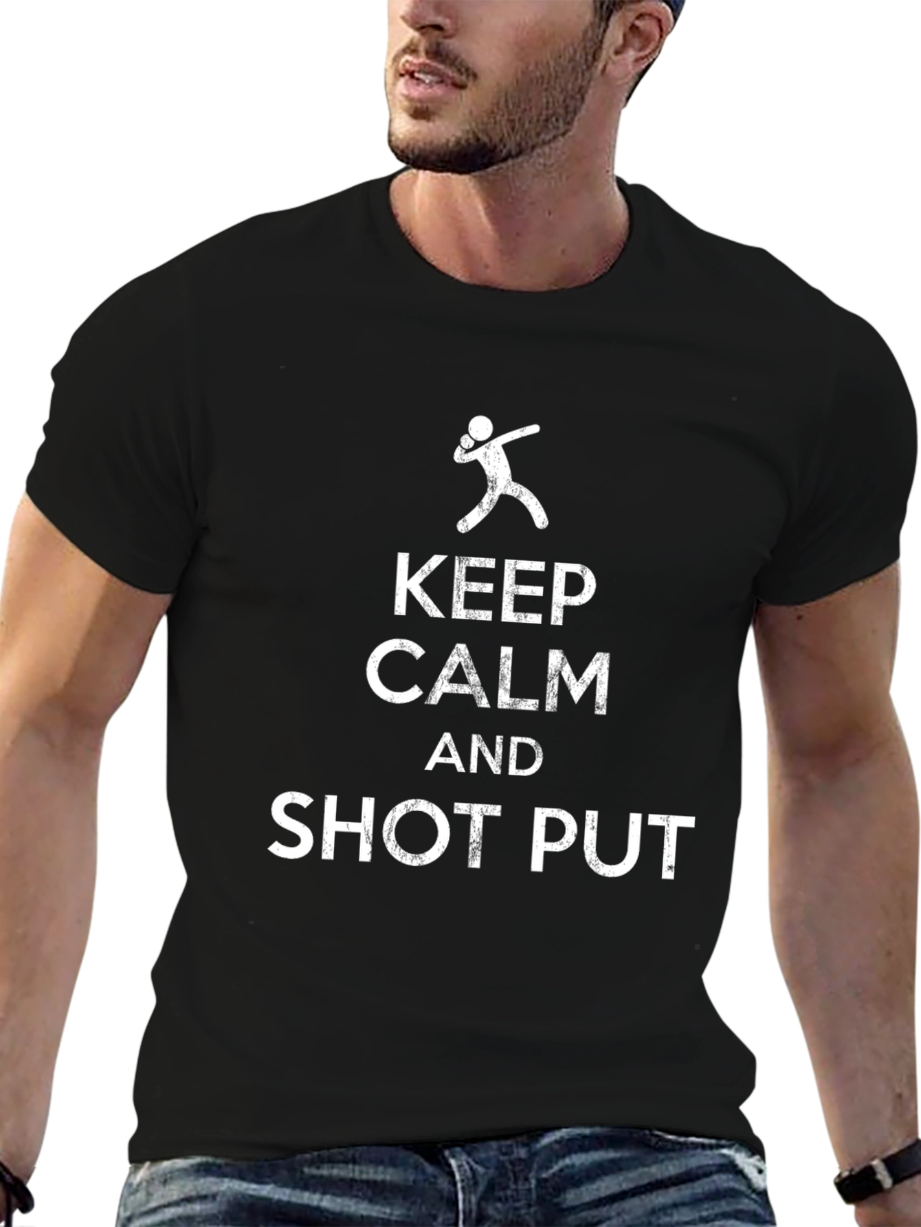 Keep Calm Shot Put T-Shirt - Black