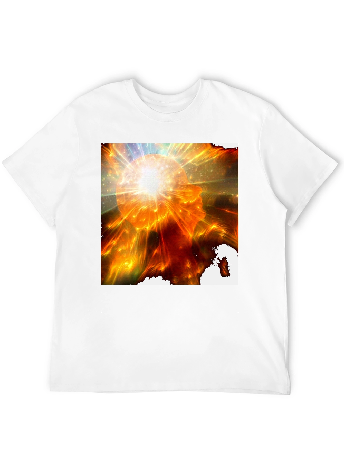 Abstract Mindscape Graphic Tee - Black Cotton Shirt
