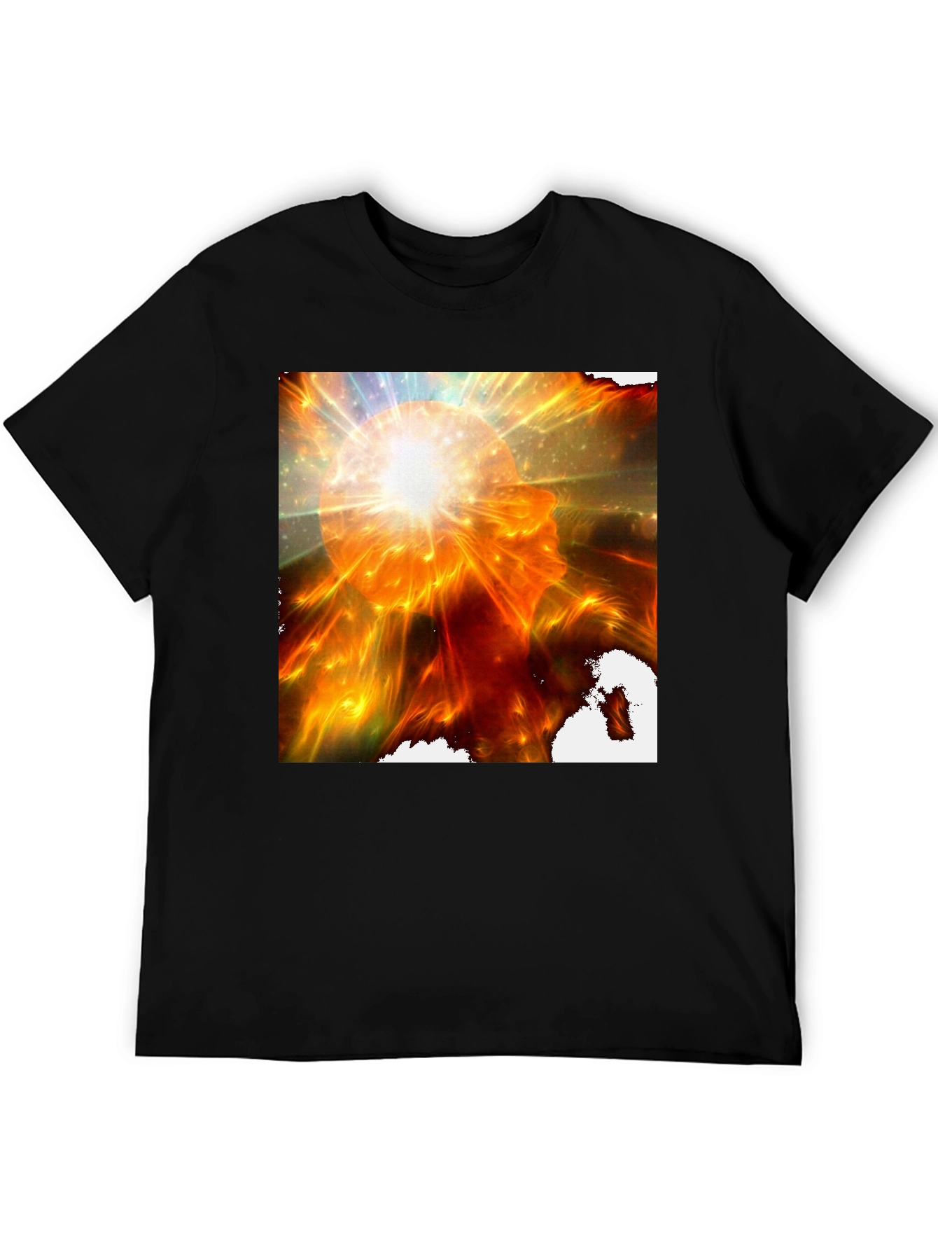Abstract Mindscape Graphic Tee - Black Cotton Shirt