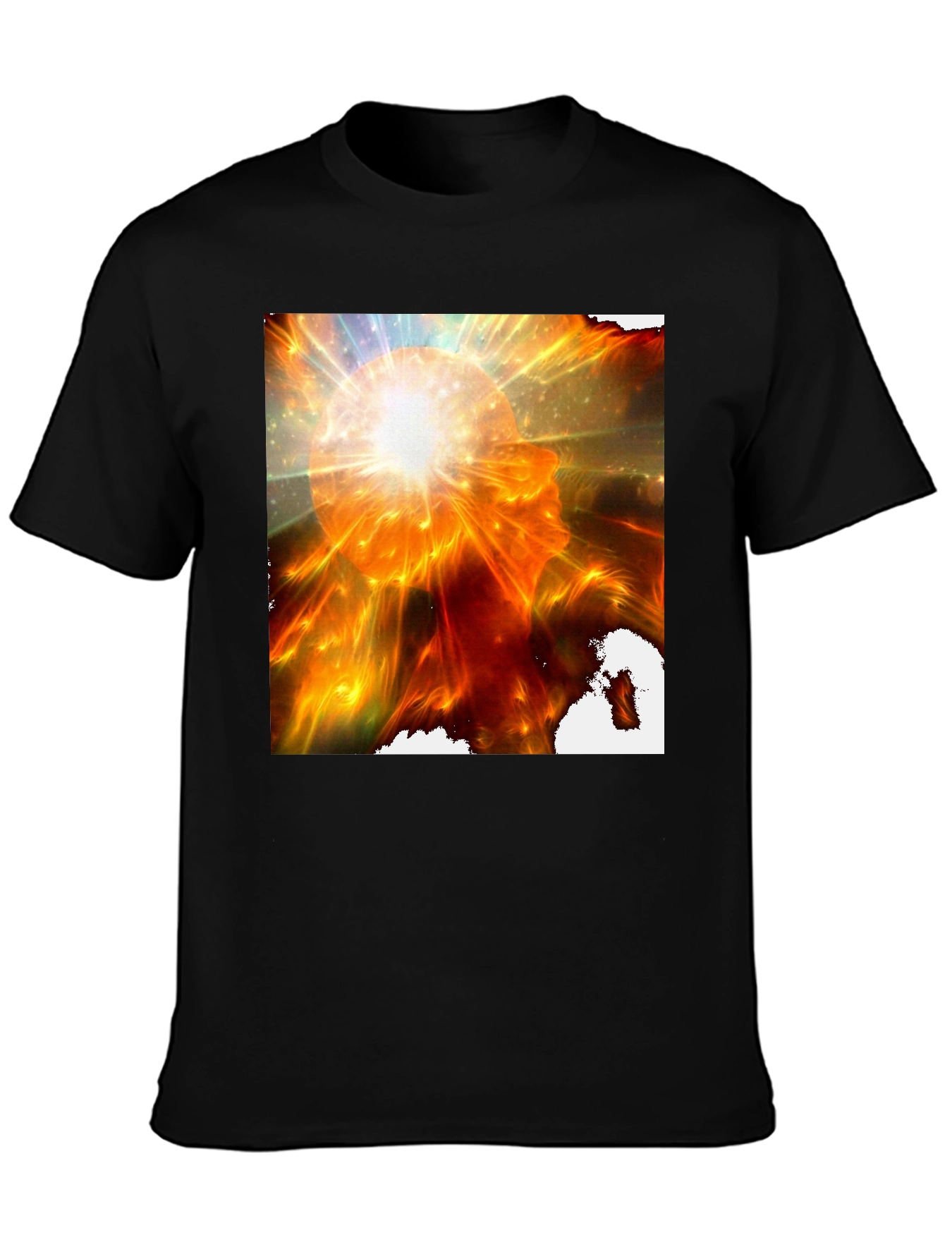 Abstract Mindscape Graphic Tee - Black Cotton Shirt