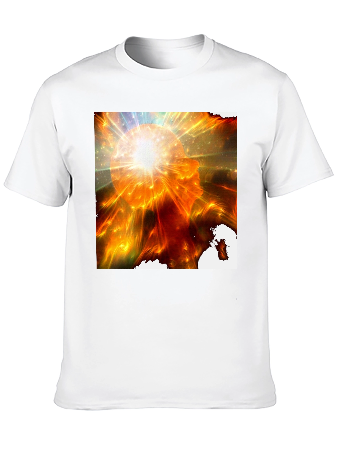 Abstract Mindscape Graphic Tee - Black Cotton Shirt