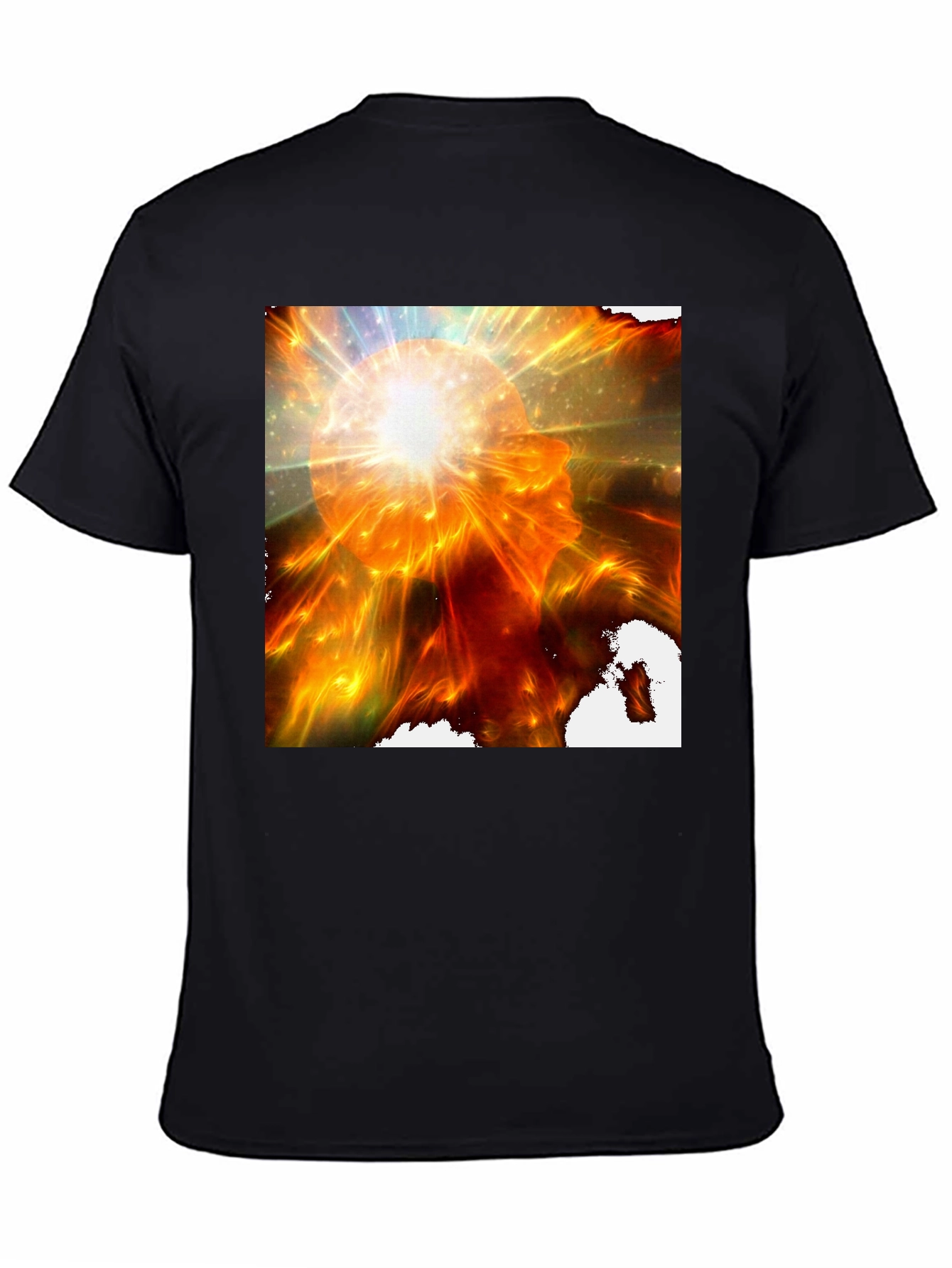 Abstract Mindscape Graphic Tee - Black Cotton Shirt