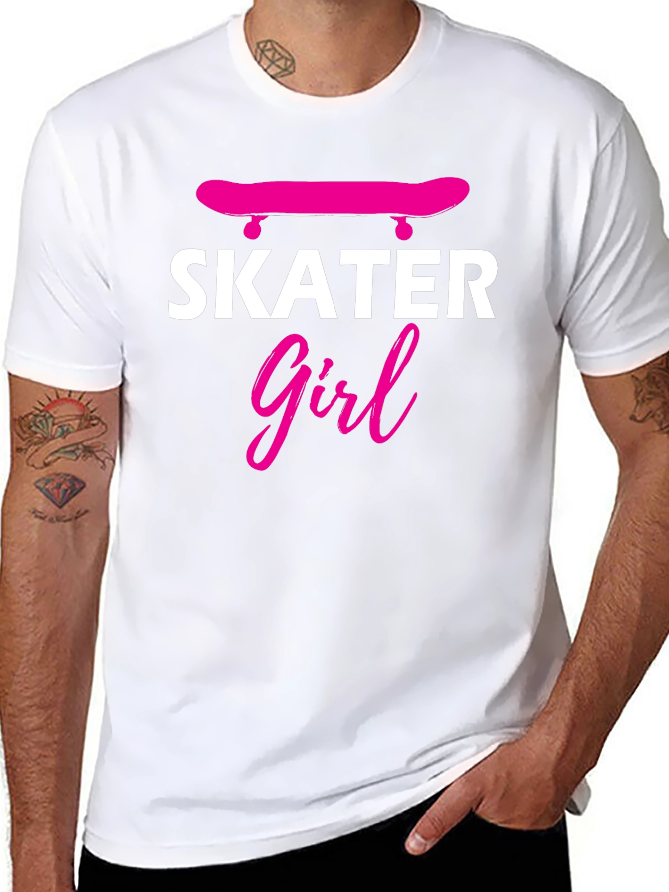 Skater Girl Graphic T-Shirt - Trendy Skateboarding Tee