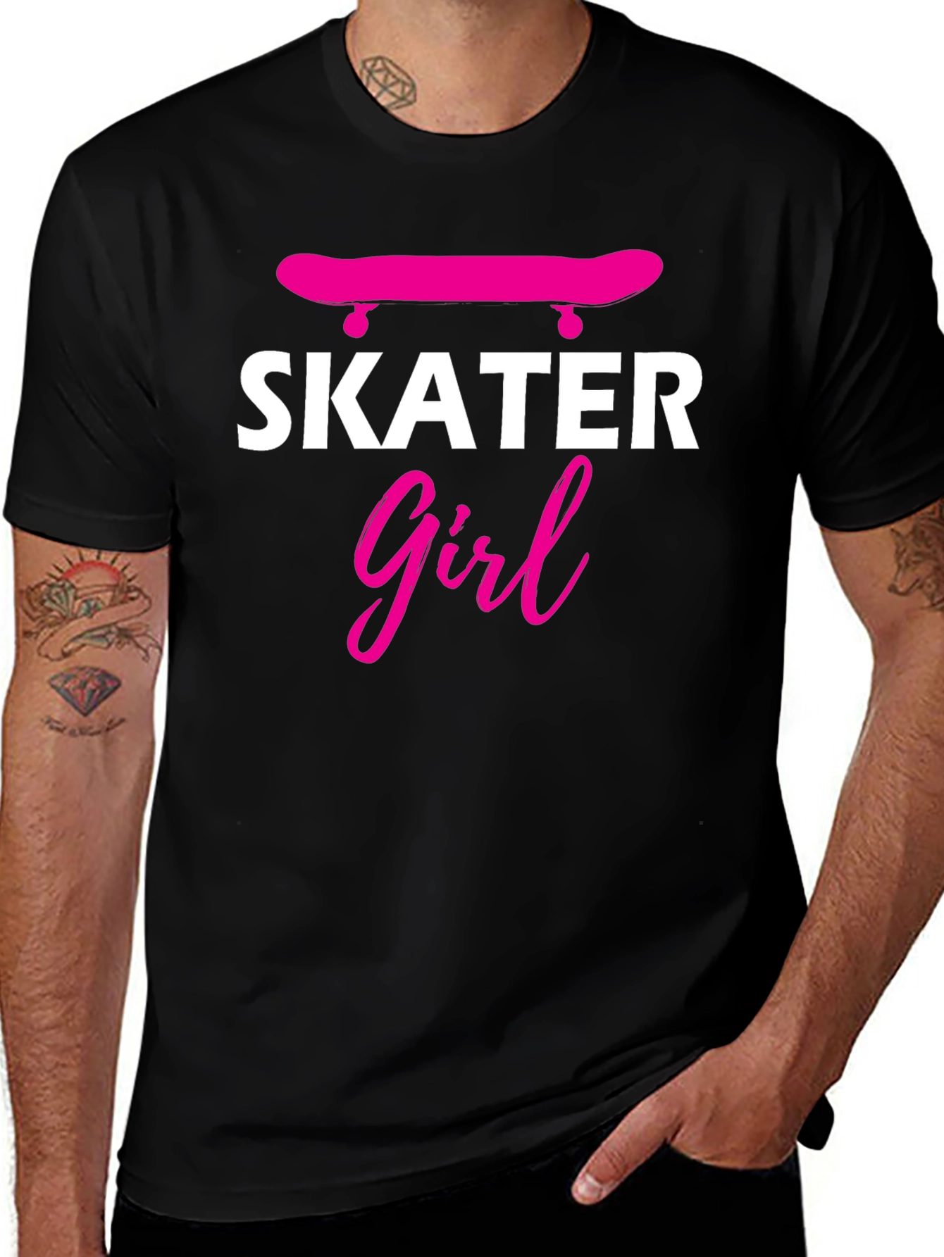 Skater Girl Graphic T-Shirt - Trendy Skateboarding Tee