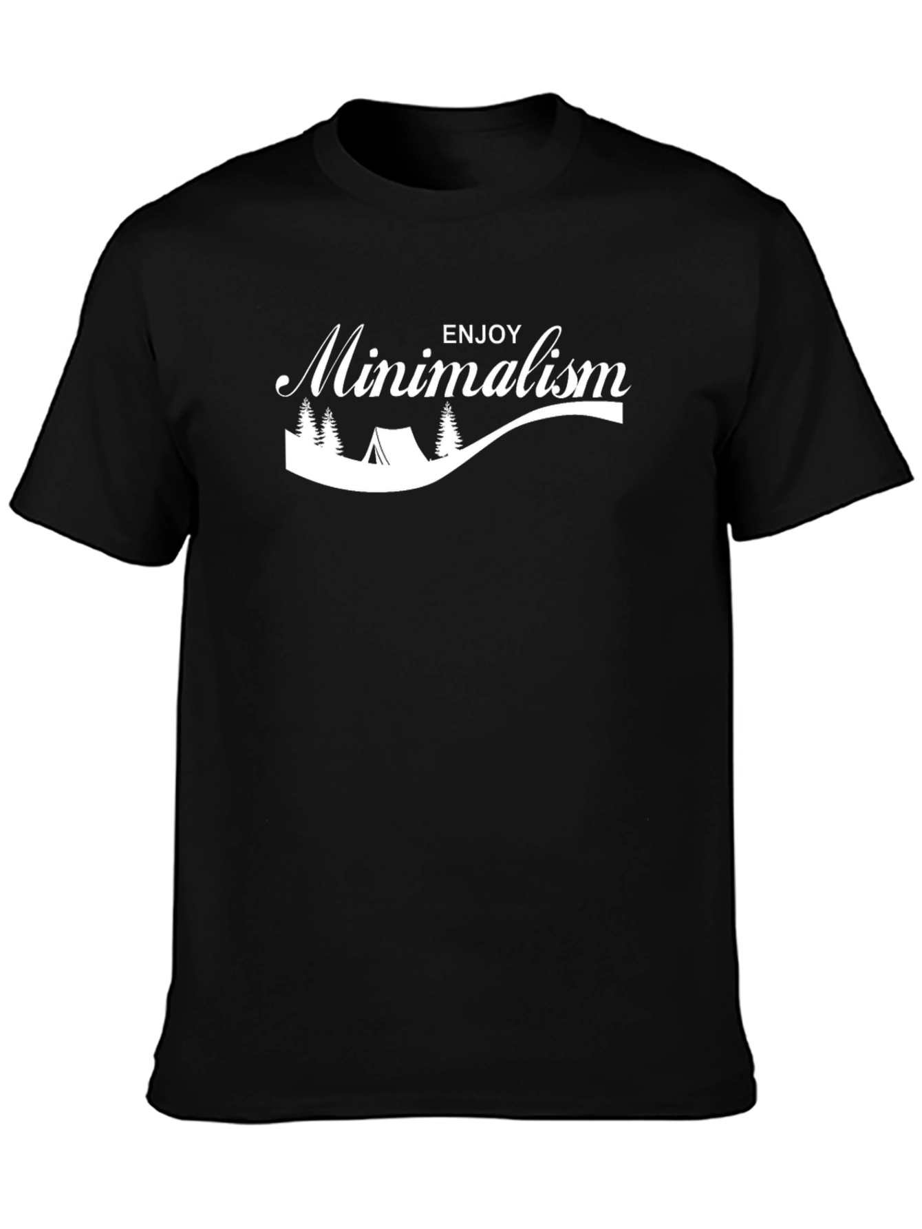 Enjoy Minimalism Graphic Tee - Black Casual Shirt