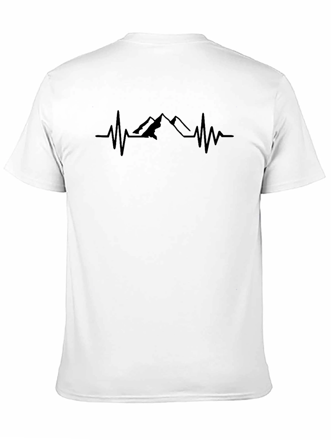 Mountain Heartbeat Graphic Tee - Black Cotton T-Shirt