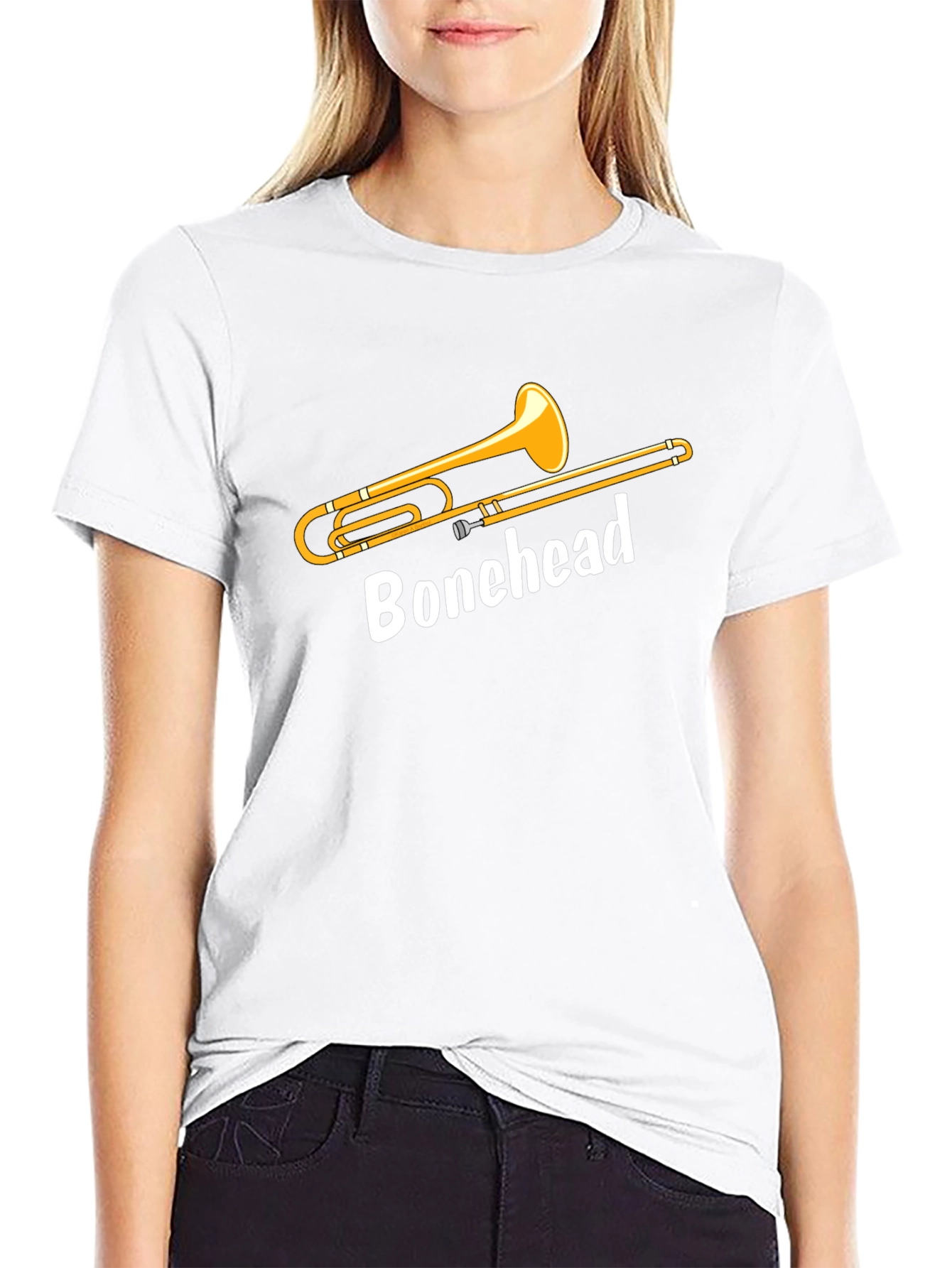 Bonehead Trombone Player T-Shirt - Black