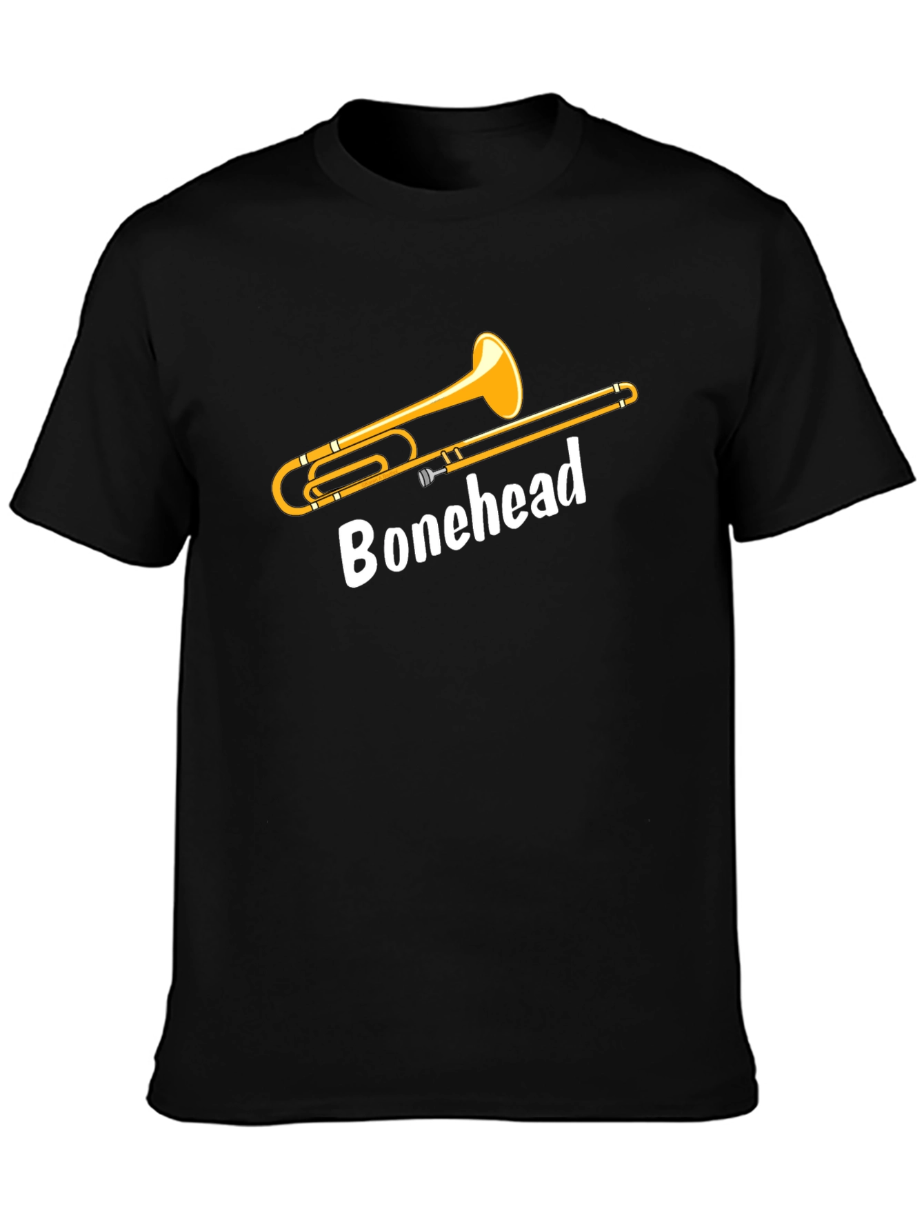 Bonehead Trombone Player T-Shirt - Black
