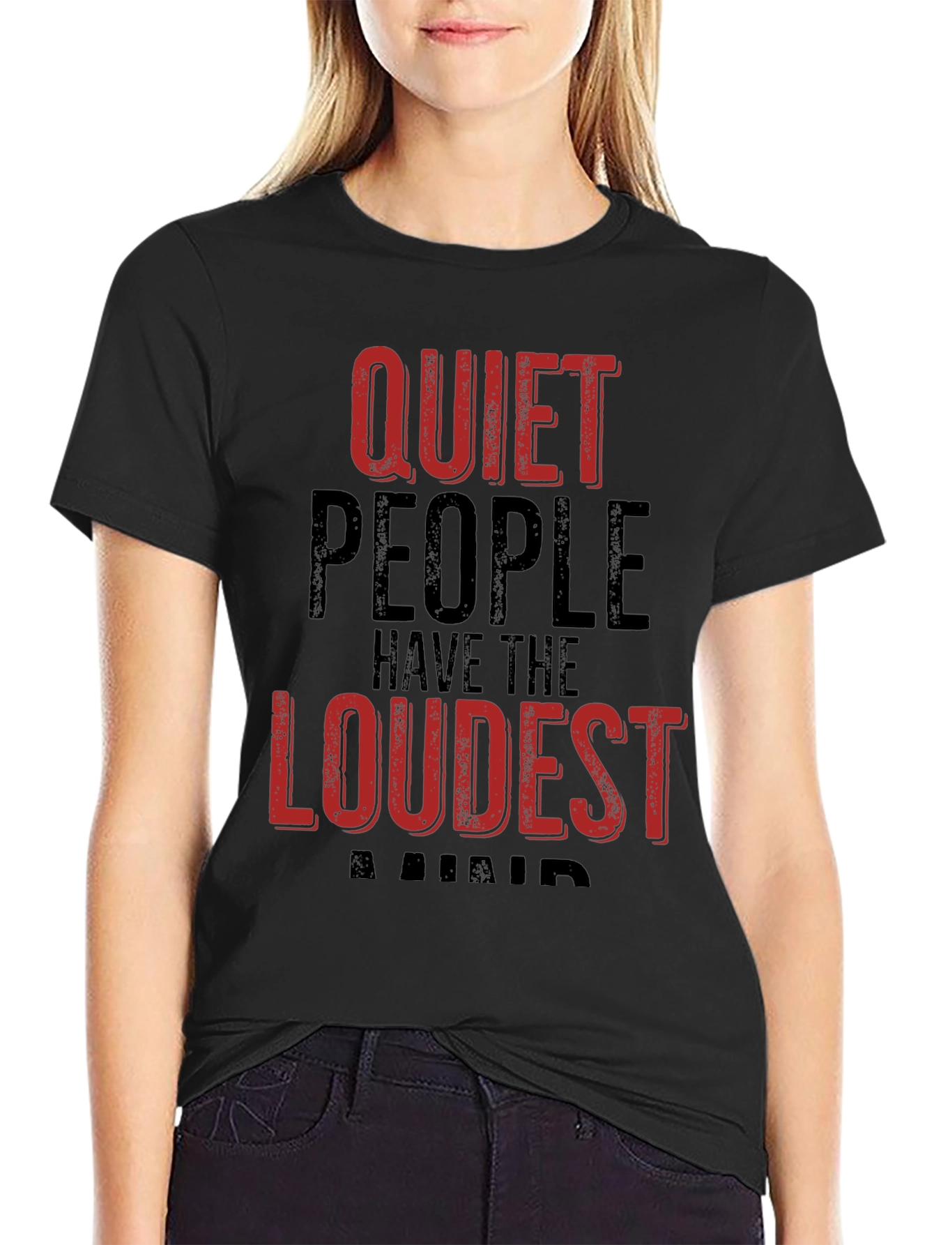 Quiet People Loudest Minds Graphic Tee - Black
