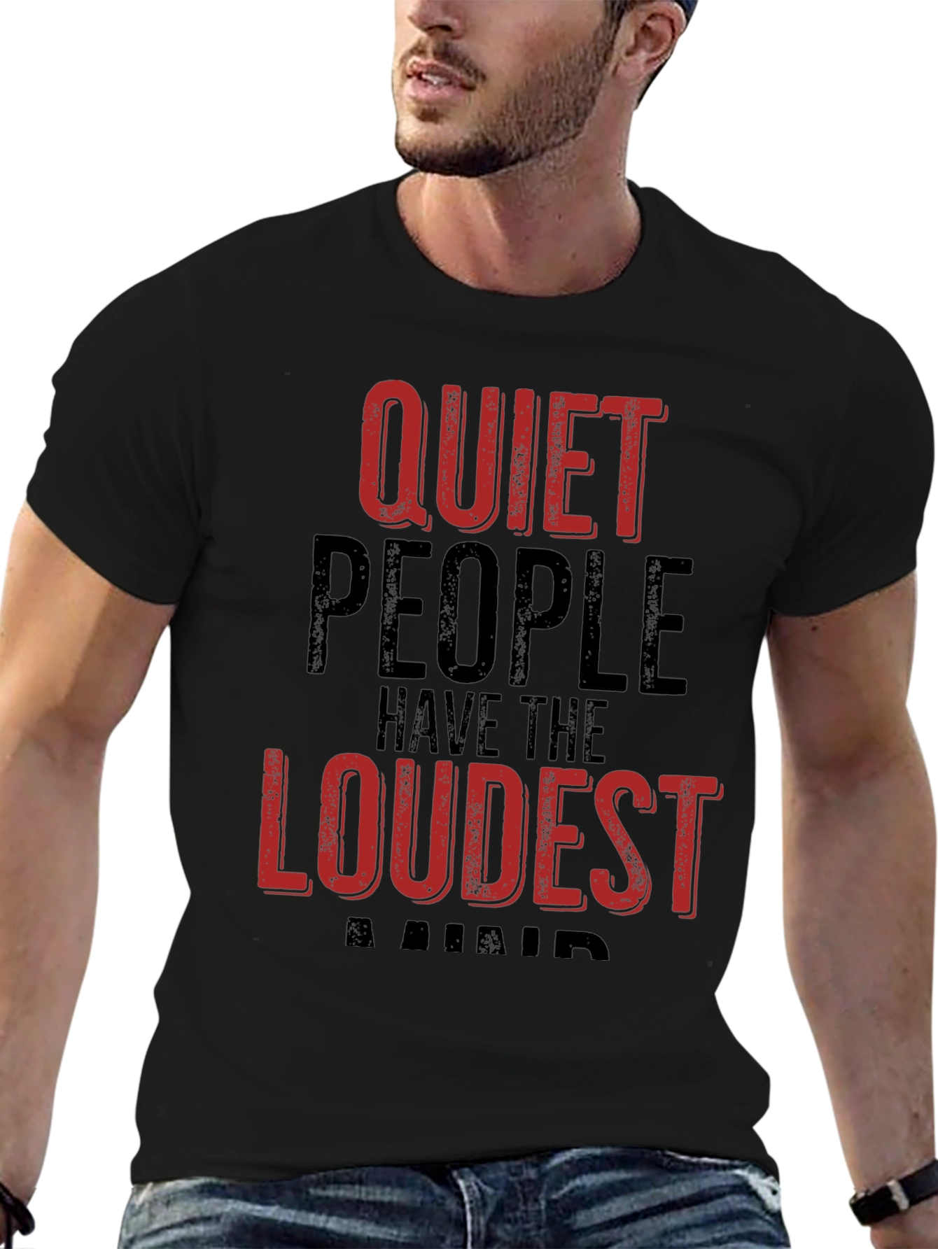Quiet People Loudest Minds Graphic Tee - Black
