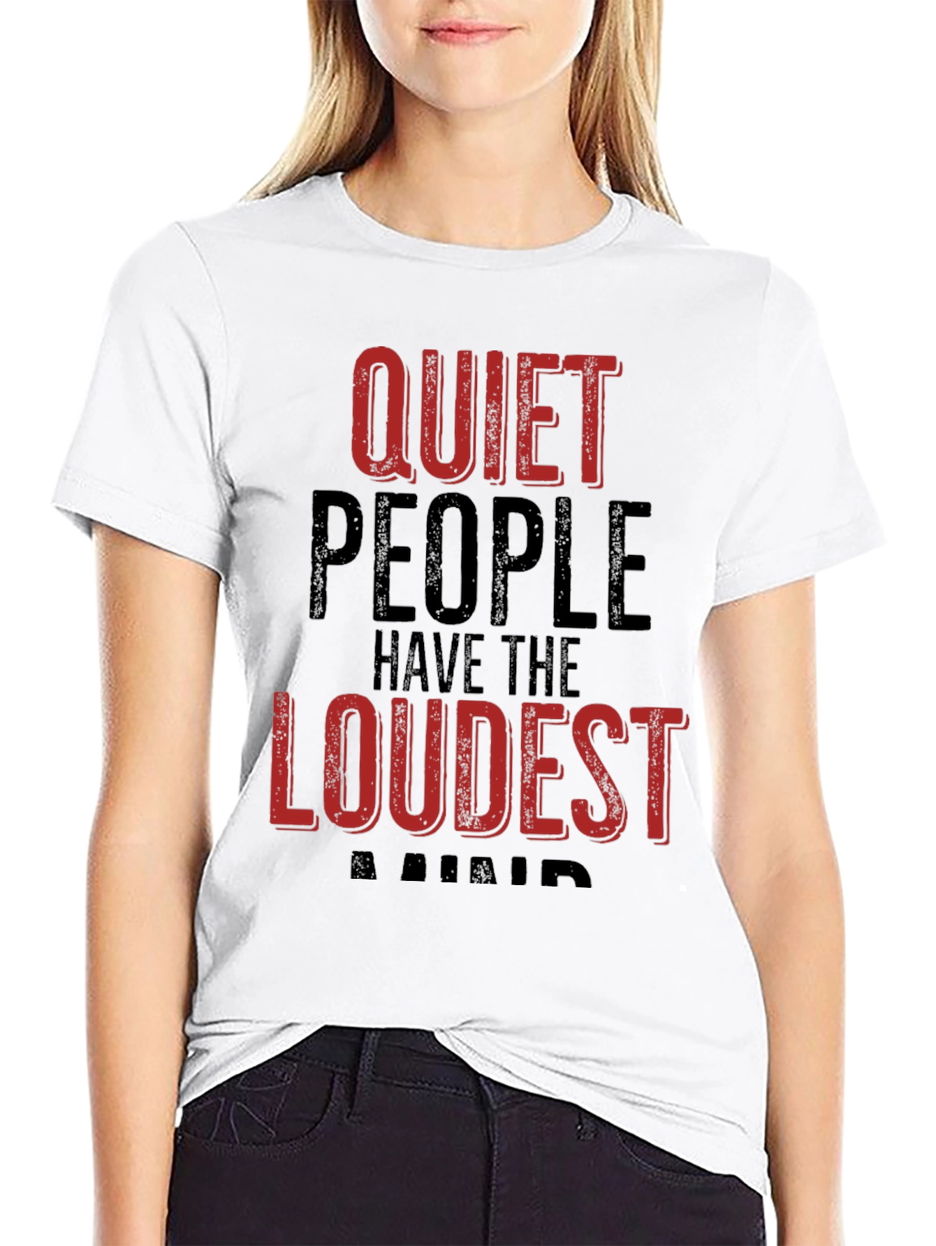 Quiet People Loudest Minds Graphic Tee - Black