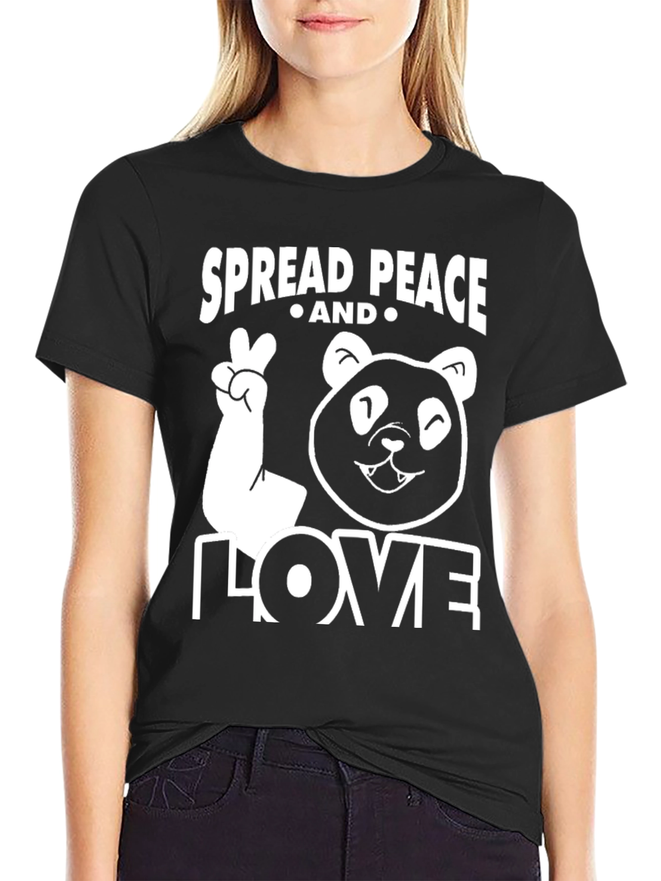 Spread Peace and Love Panda T-Shirt