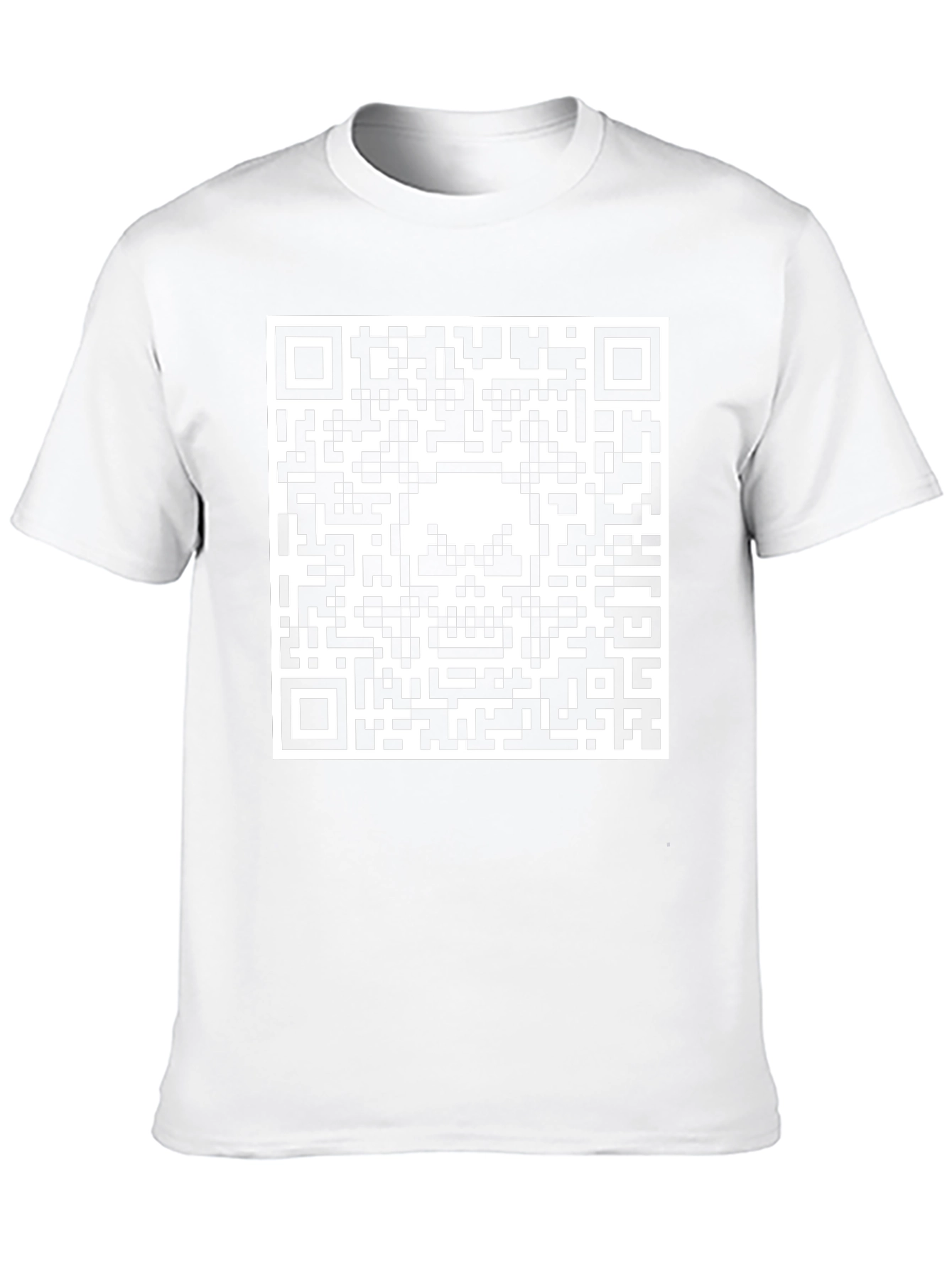 QR Code Skull Graphic T-Shirt - Black