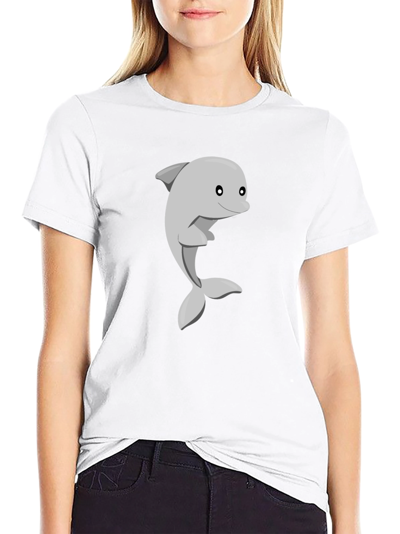 Cute Cartoon Dolphin Graphic Tee