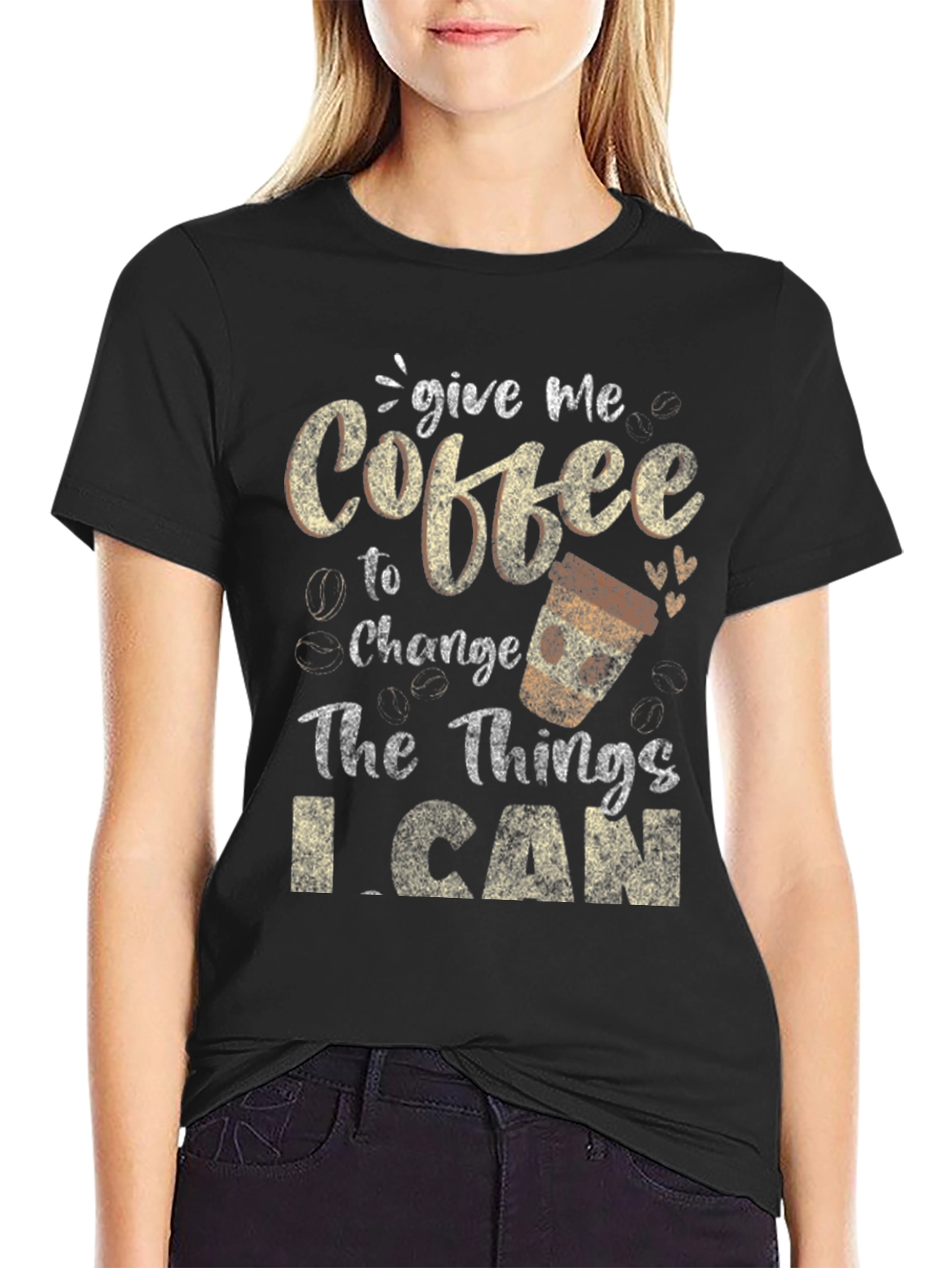 Coffee Change Things Graphic Tee - Black