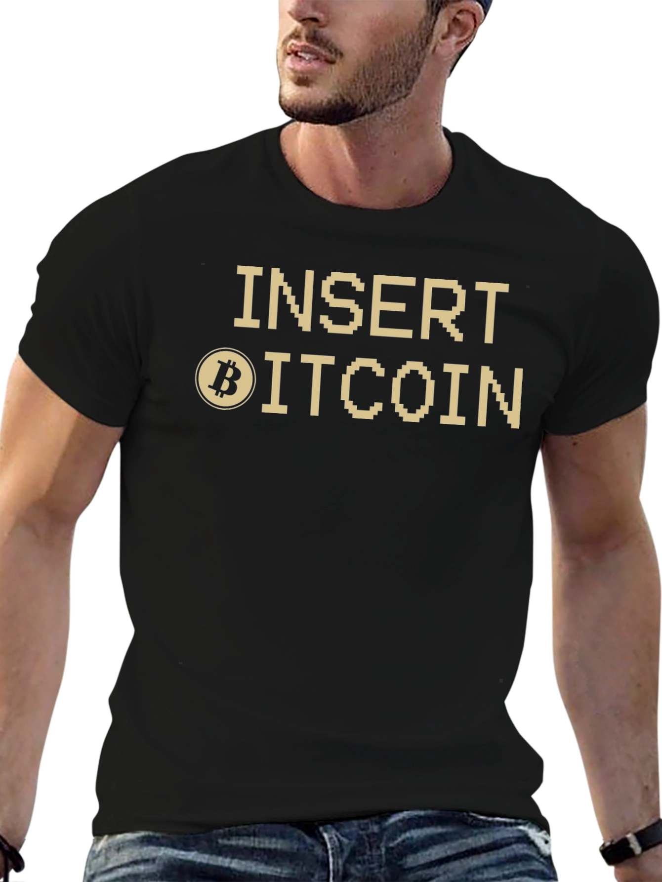 Insert Bitcoin T-Shirt - Cryptocurrency Style