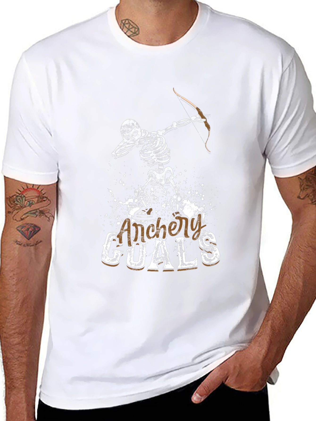 Archery Goals Skeleton Graphic T-Shirt