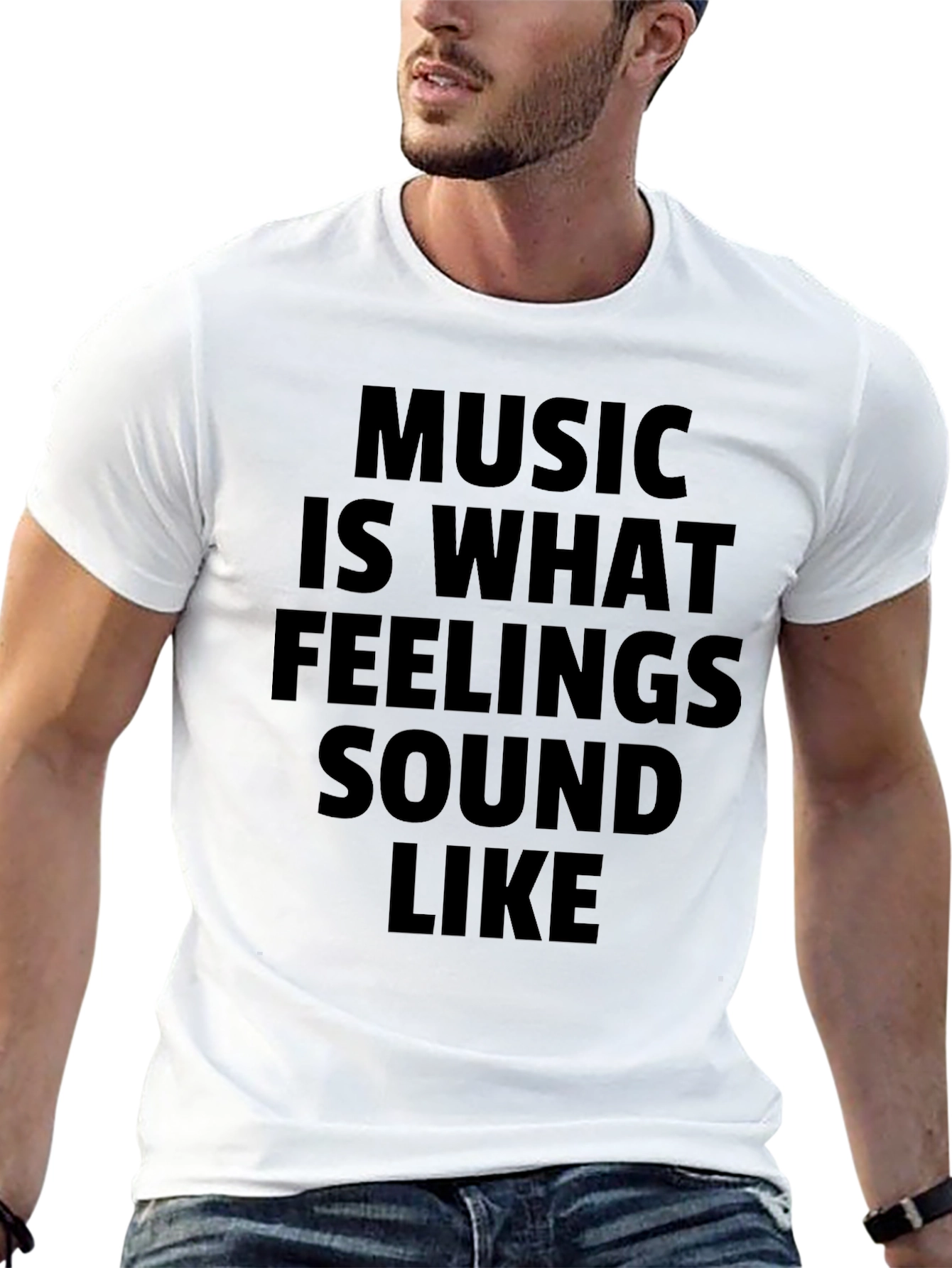 Music Is What Feelings Sound Like Black T-Shirt
