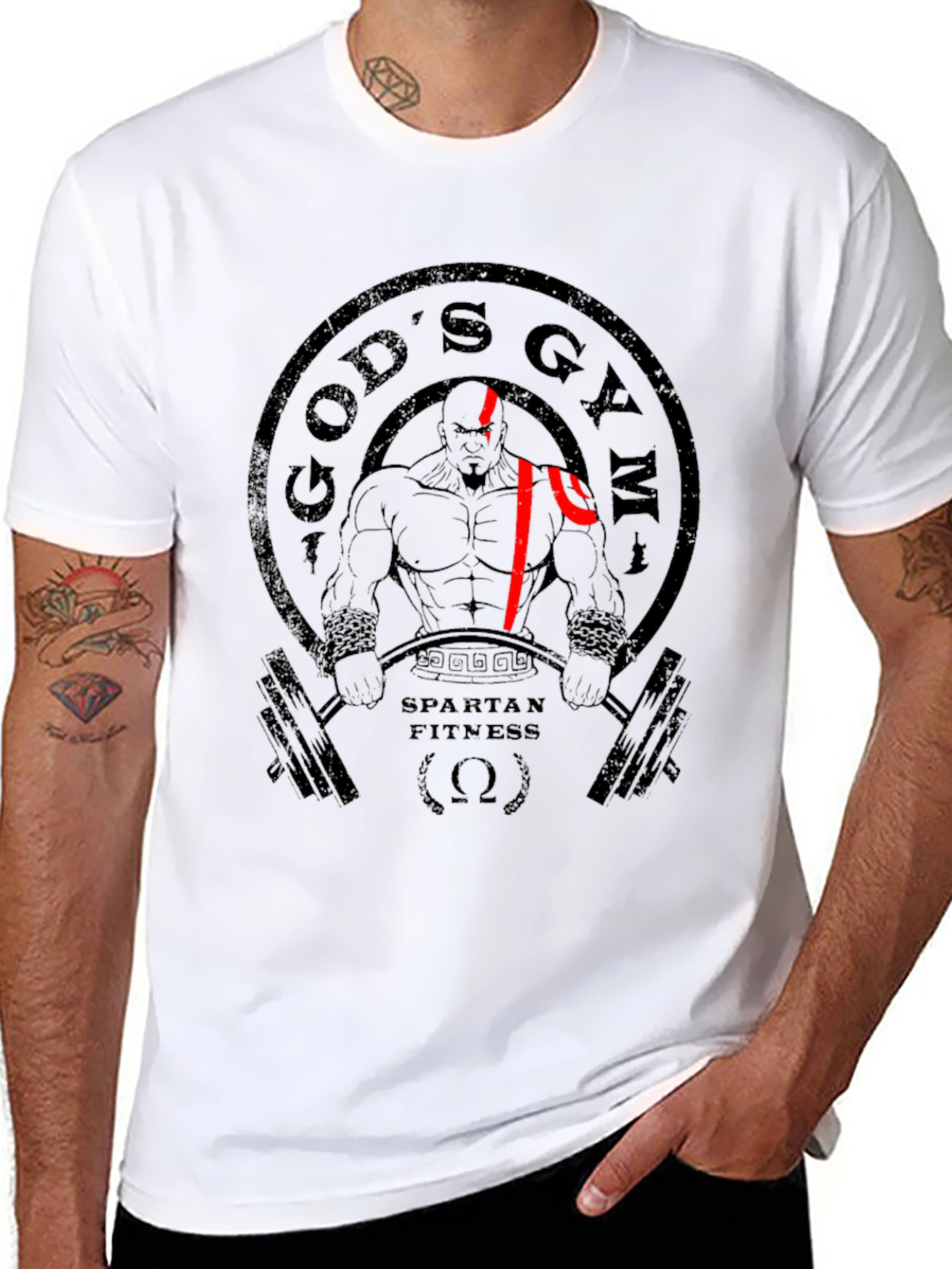 Gods Gym Spartan Fitness Black T-Shirt