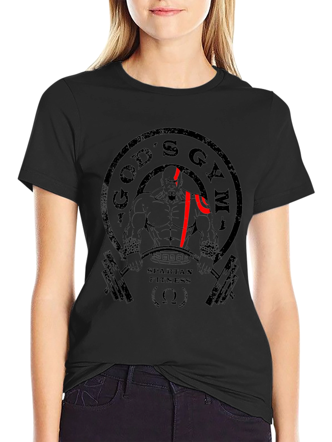 Gods Gym Spartan Fitness Black T-Shirt