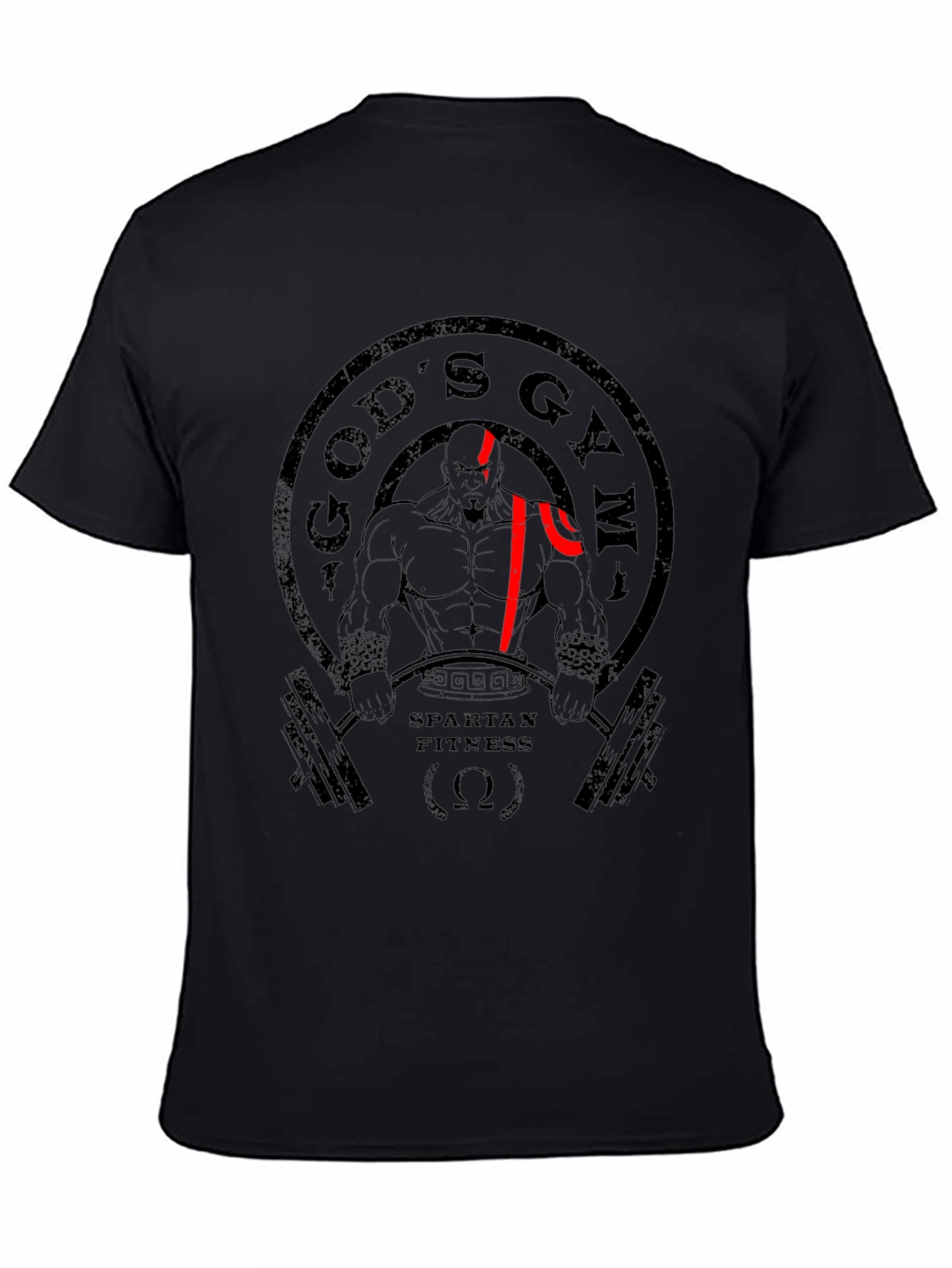 Gods Gym Spartan Fitness Black T-Shirt