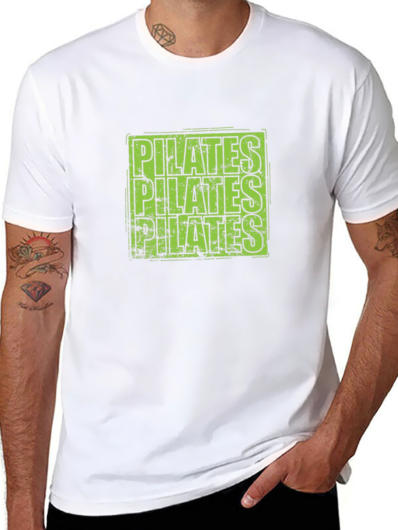 Pilates Graphic Tee - Black Cotton T-Shirt