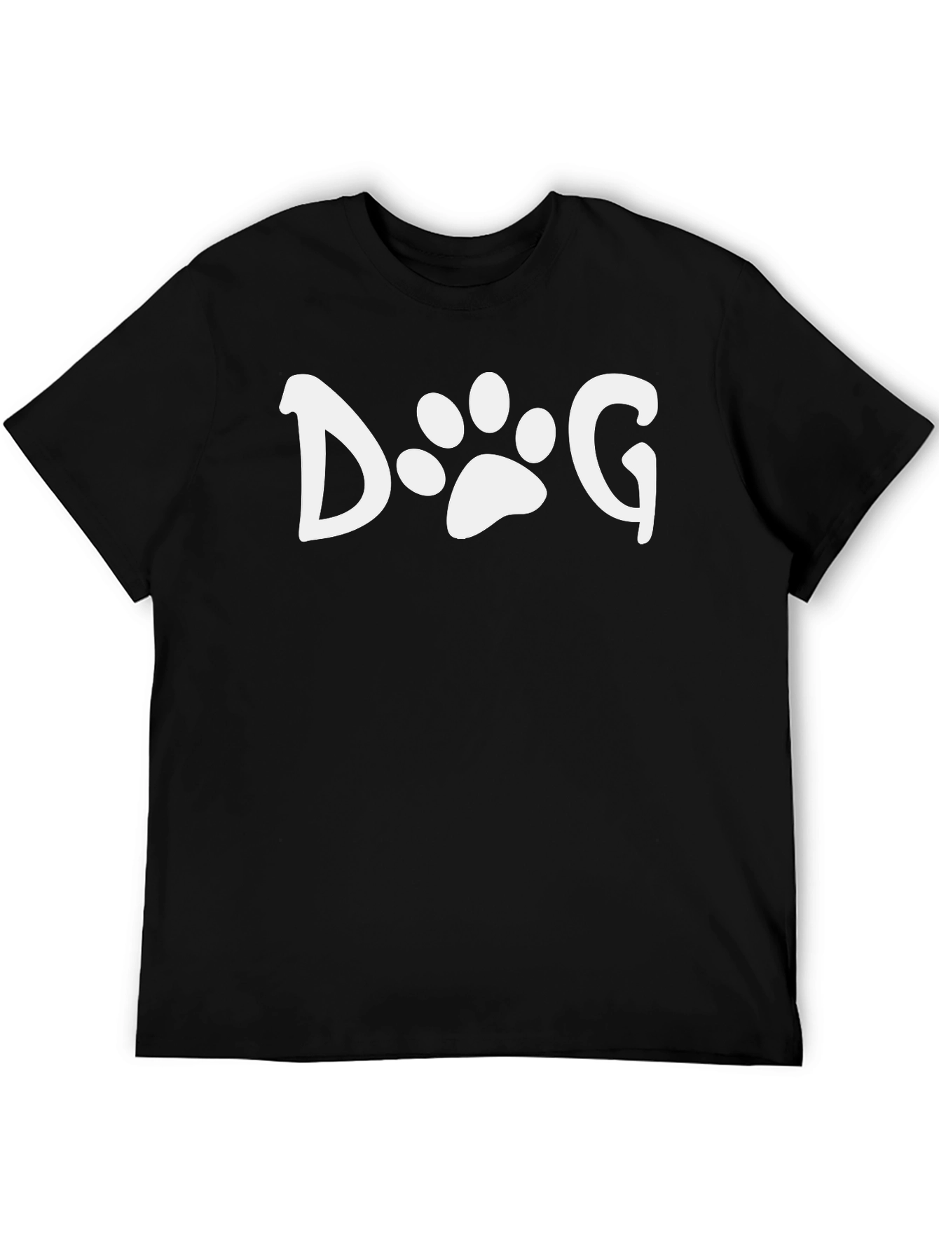 Dog Paw Print Graphic Tee - Unisex Black T-Shirt