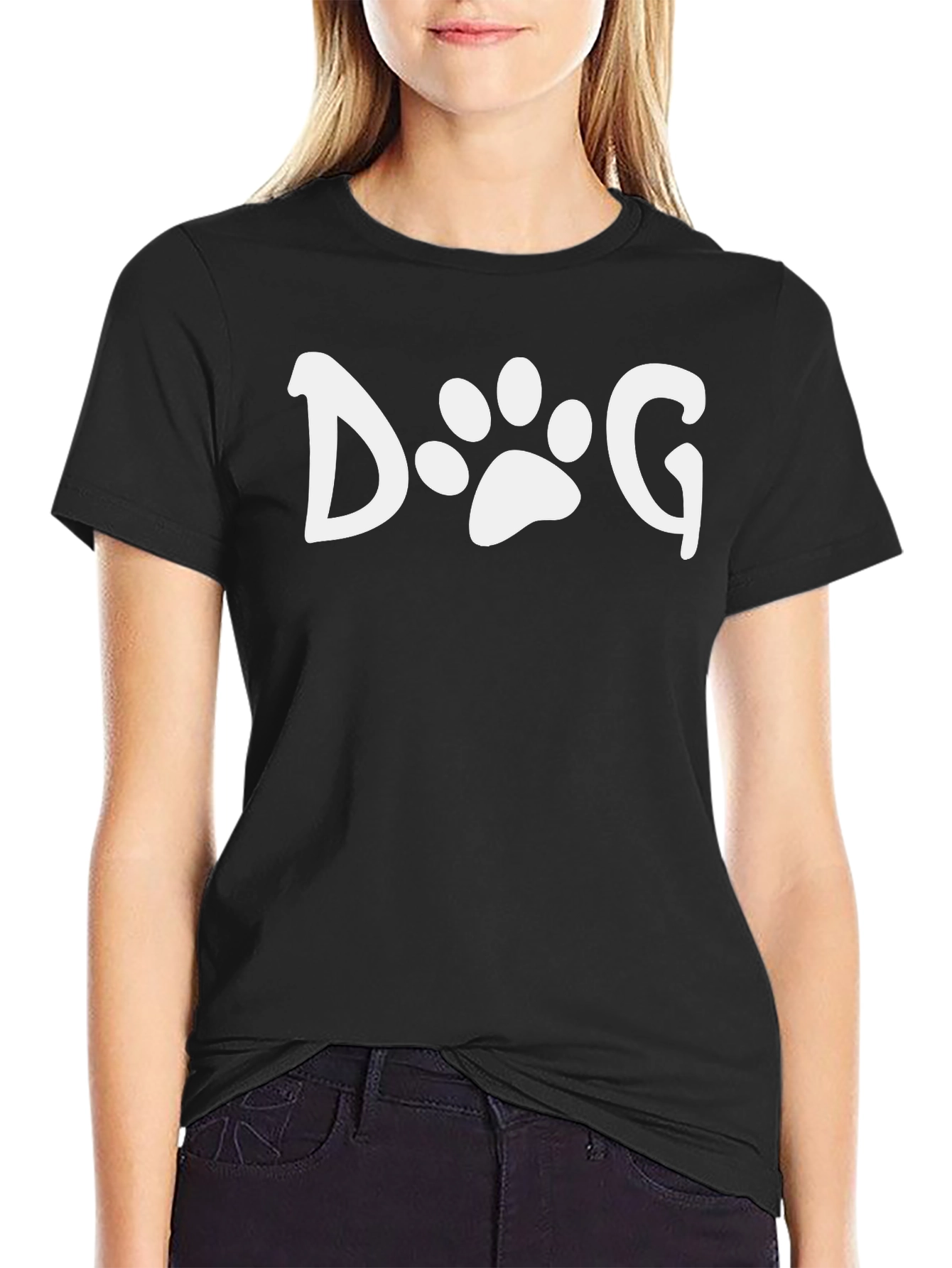 Dog Paw Print Graphic Tee - Unisex Black T-Shirt