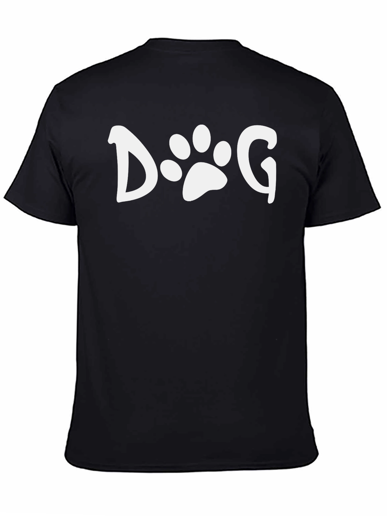 Dog Paw Print Graphic Tee - Unisex Black T-Shirt