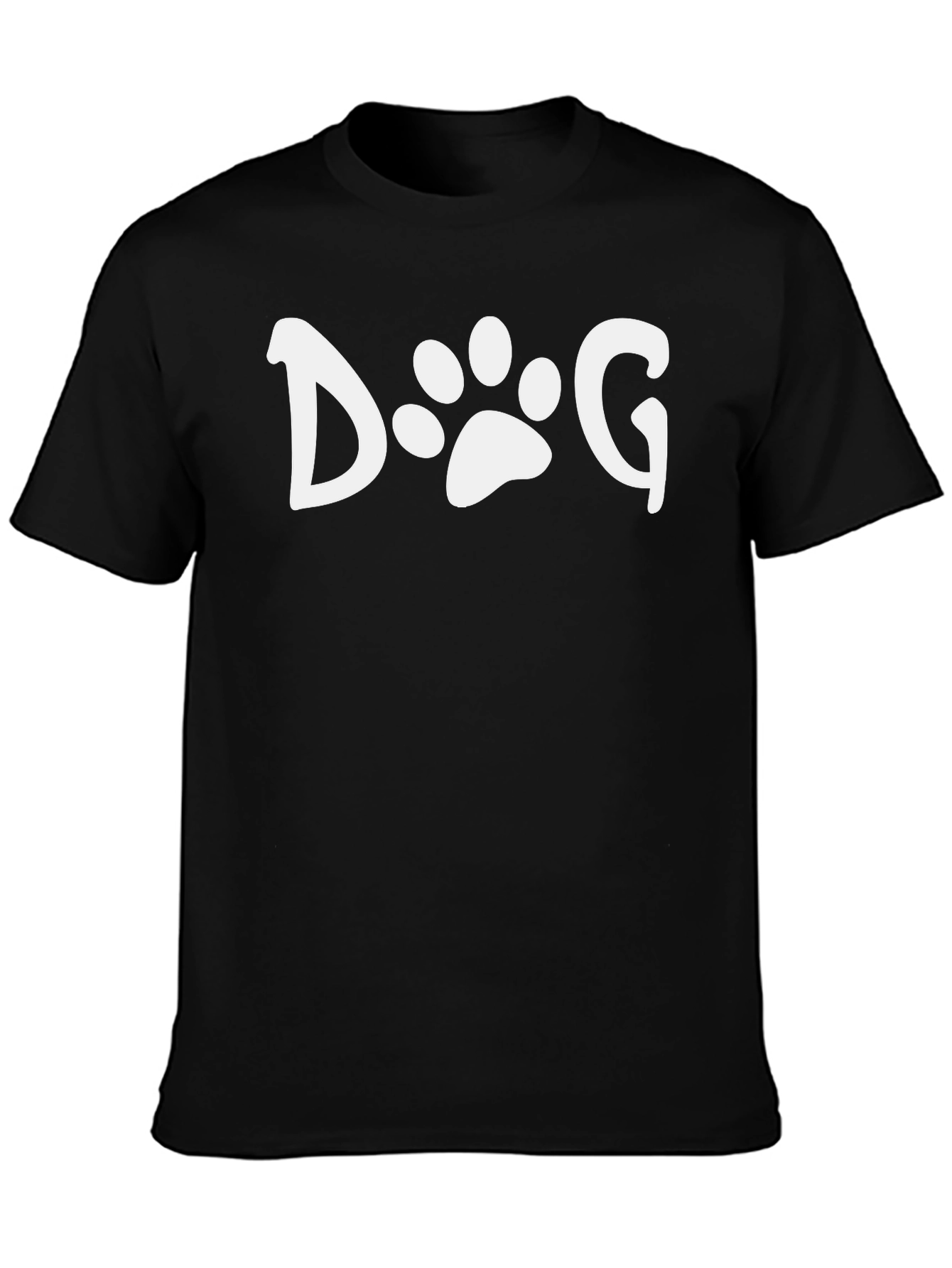 Dog Paw Print Graphic Tee - Unisex Black T-Shirt