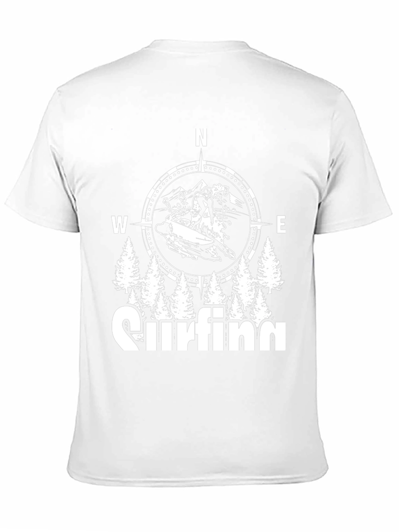 Surfing Compass Graphic Black T-Shirt