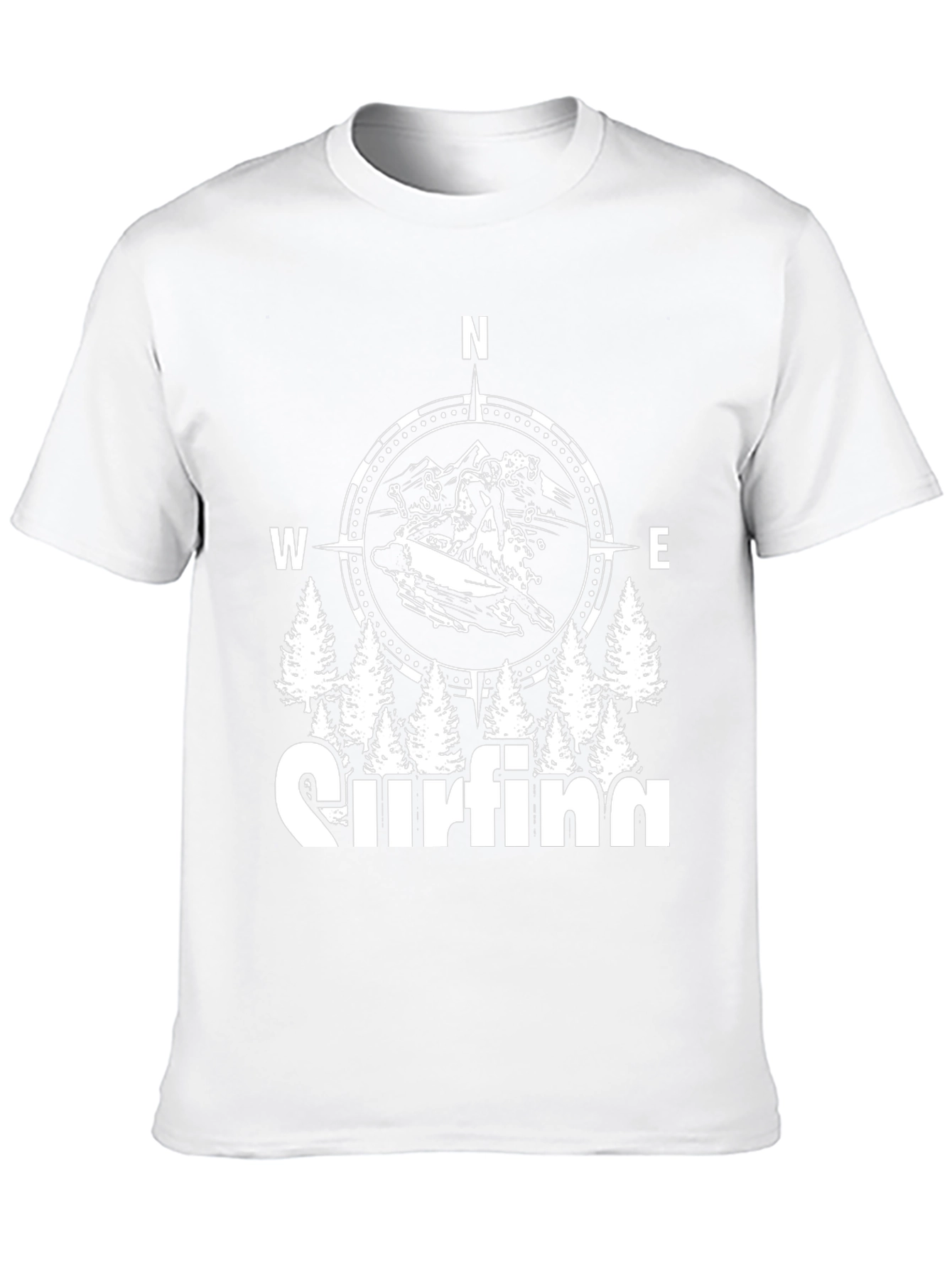 Surfing Compass Graphic Black T-Shirt