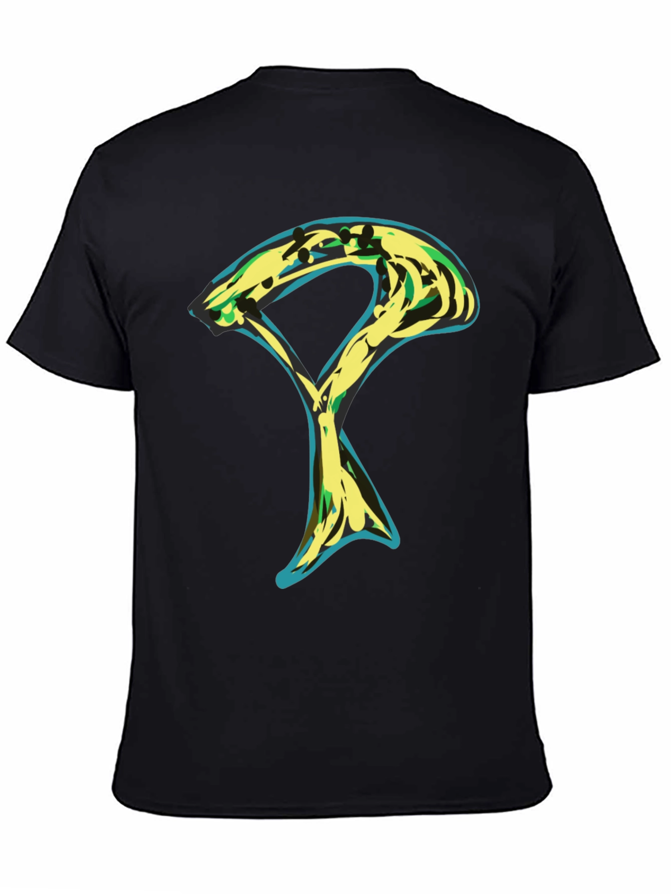 Abstract Graphic Tee - Stylish Mens Black T-Shirt