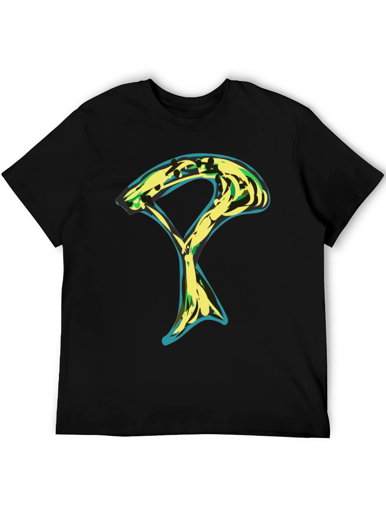 Abstract Graphic Tee - Stylish Mens Black T-Shirt