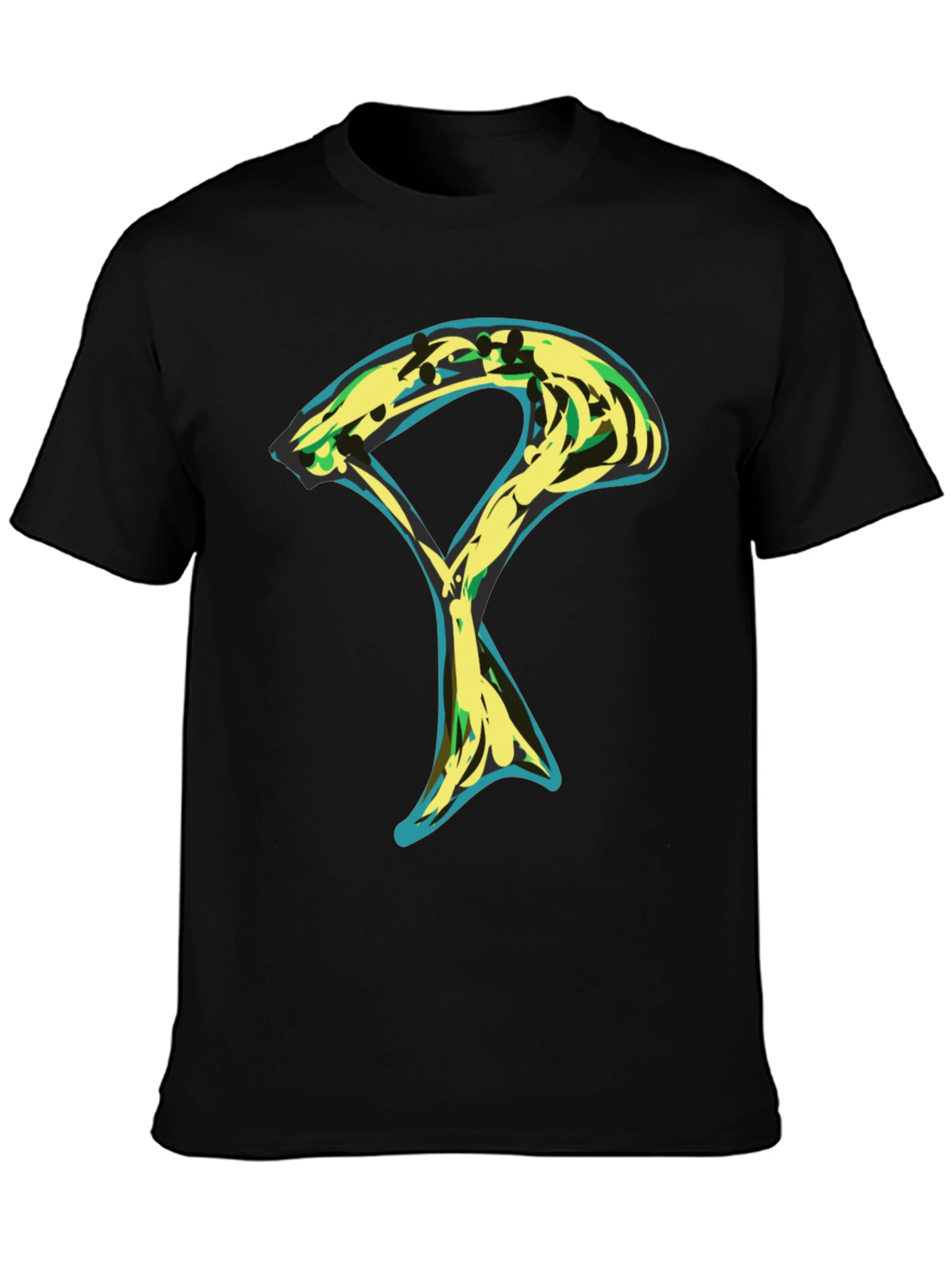 Abstract Graphic Tee - Stylish Mens Black T-Shirt