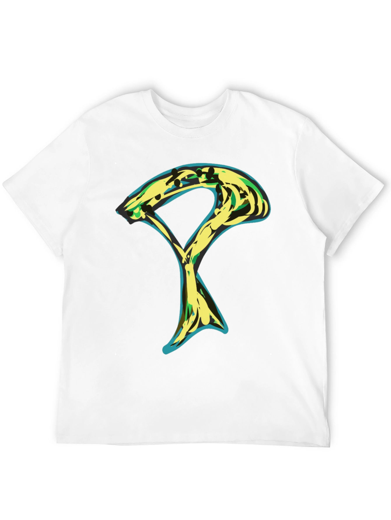 Abstract Graphic Tee - Stylish Mens Black T-Shirt