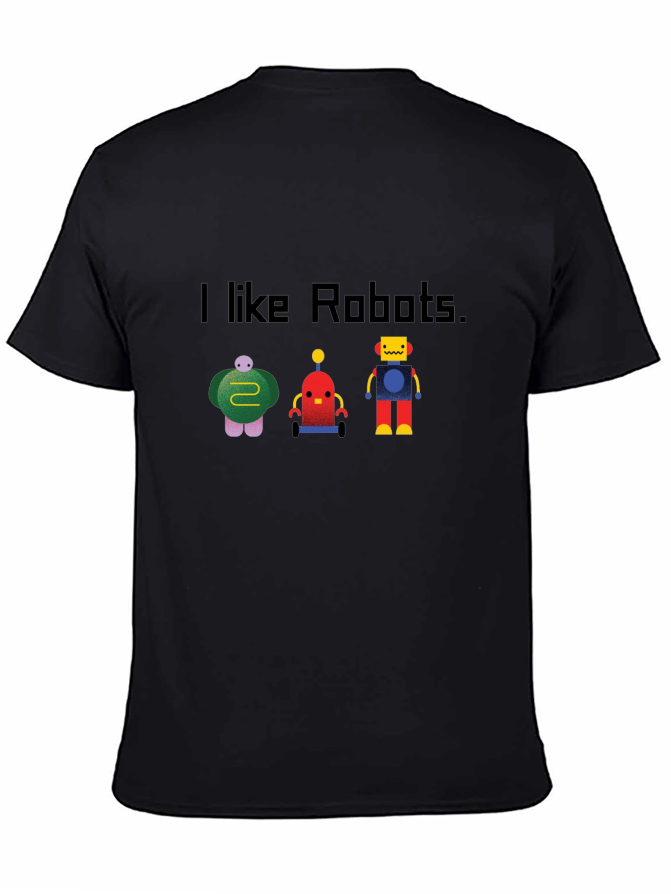 I Like Robots Black Graphic Tee