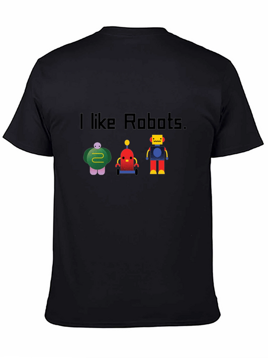 I Like Robots Black Graphic Tee