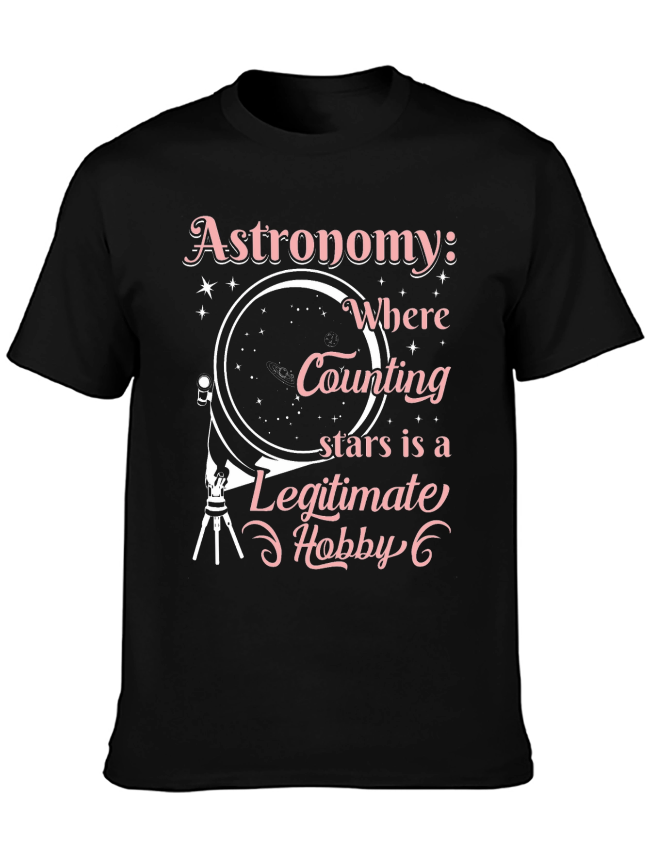 Astronomy Hobby Black T-Shirt