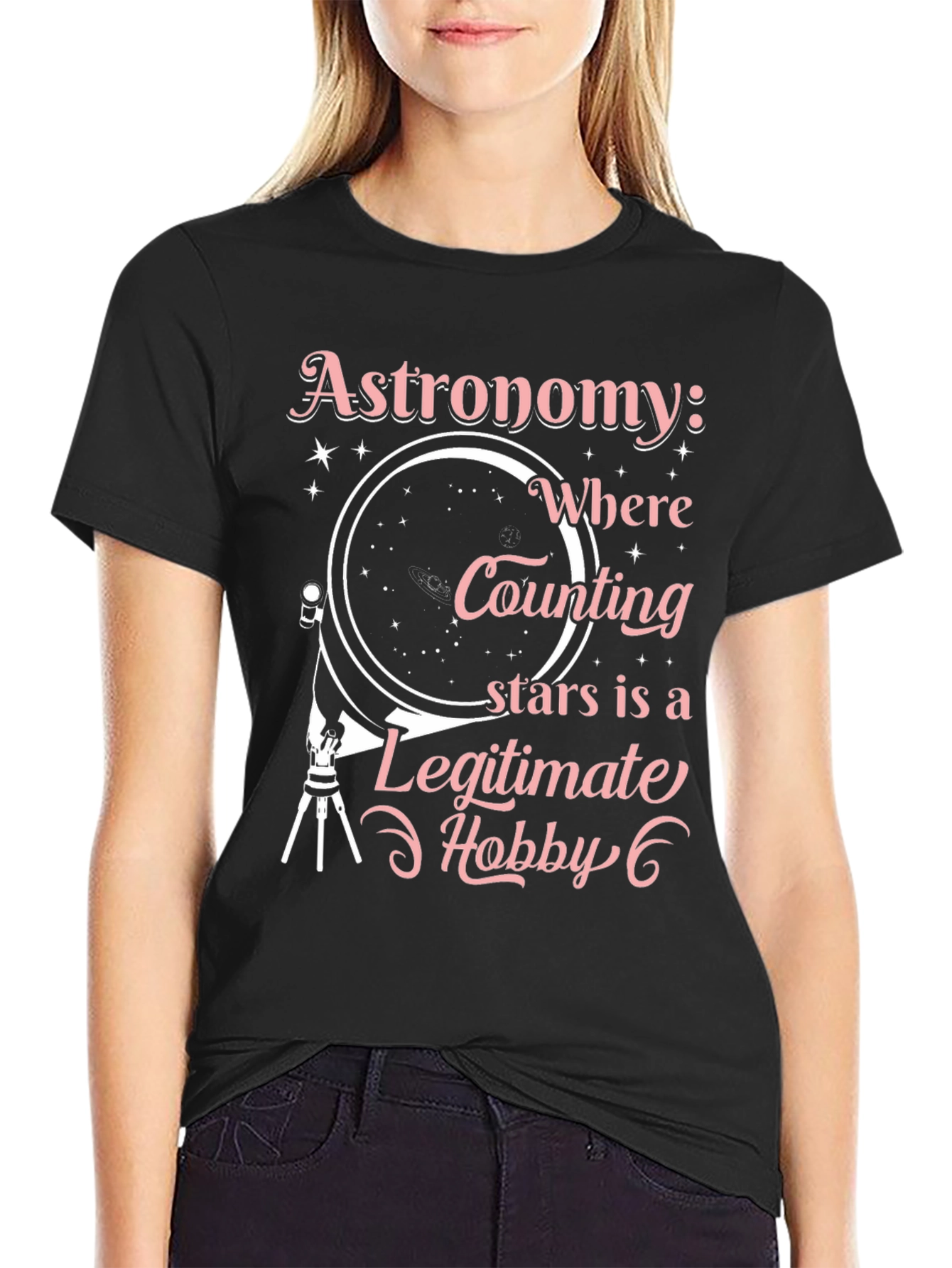 Astronomy Hobby Black T-Shirt