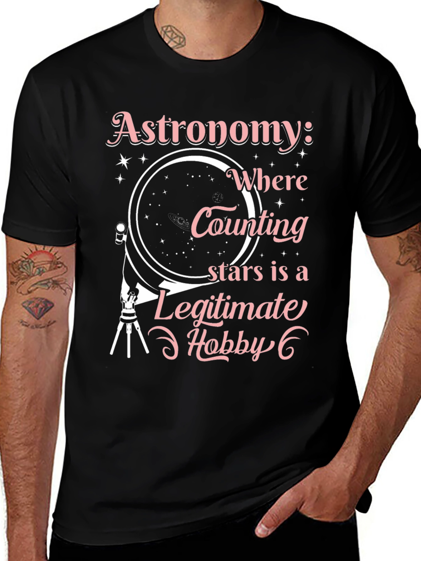 Astronomy Hobby Black T-Shirt