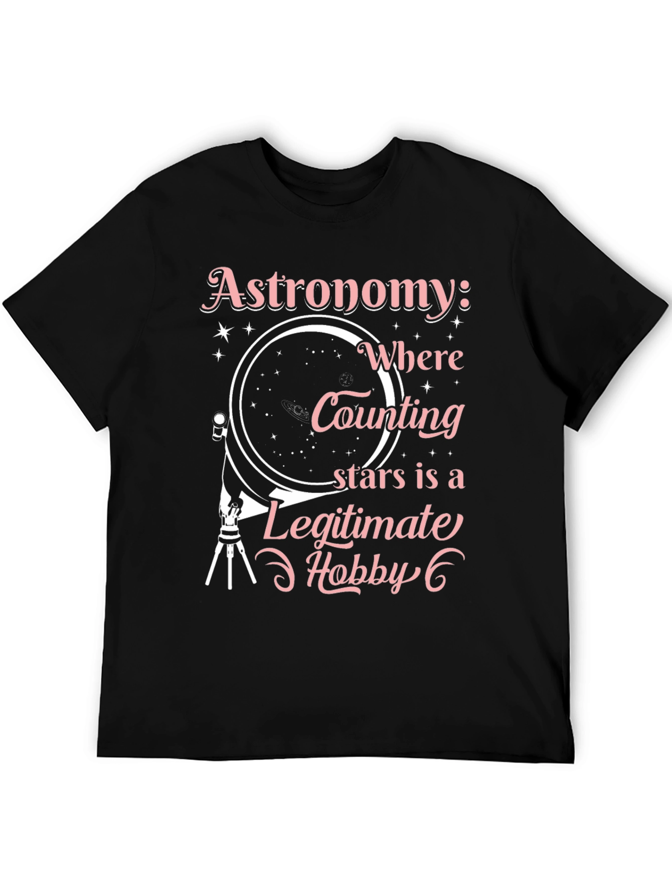 Astronomy Hobby Black T-Shirt