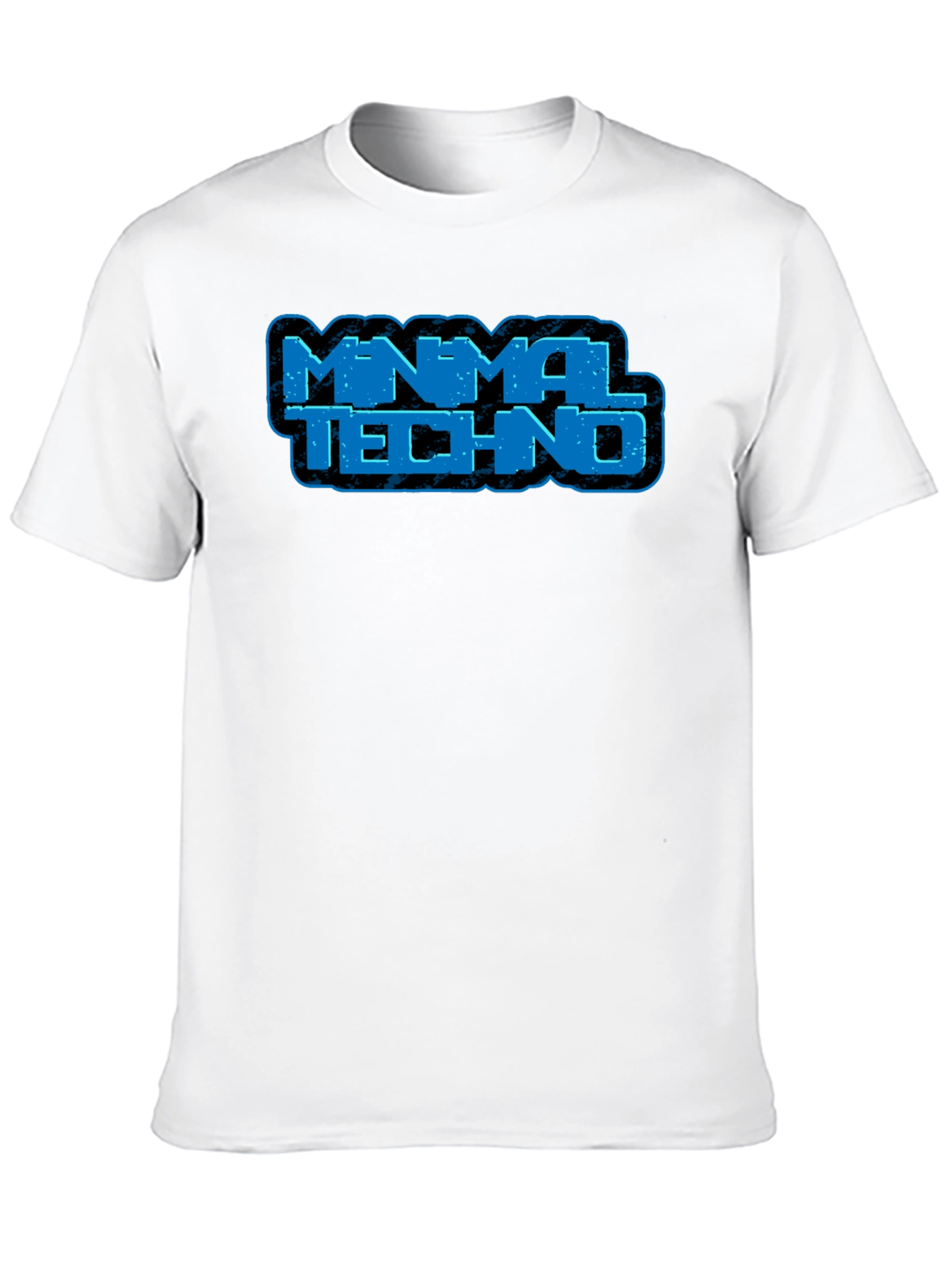 Minimal Techno Graphic Tee - Black Cotton T-Shirt