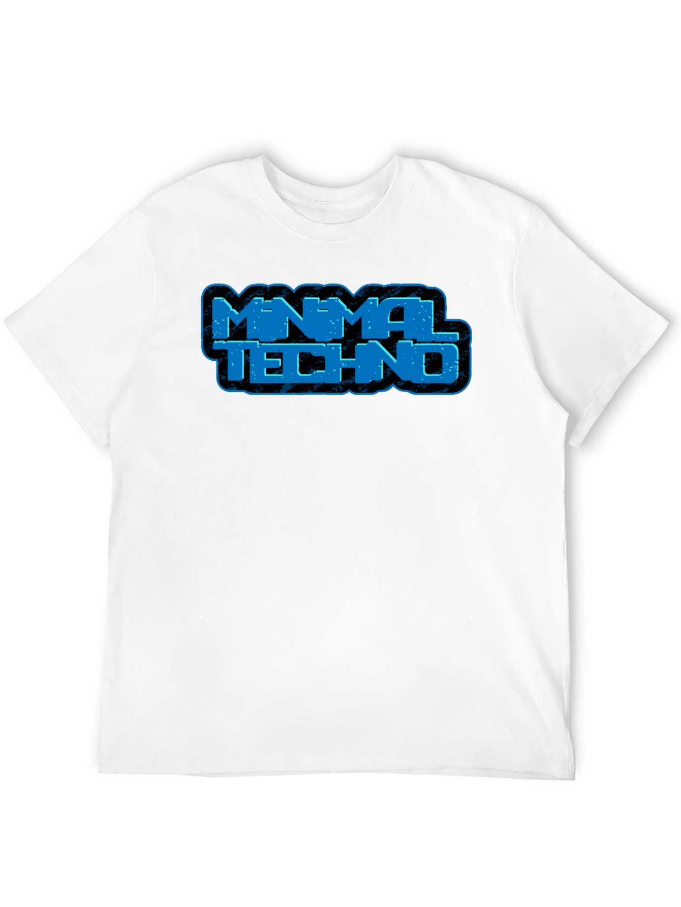 Minimal Techno Graphic Tee - Black Cotton T-Shirt
